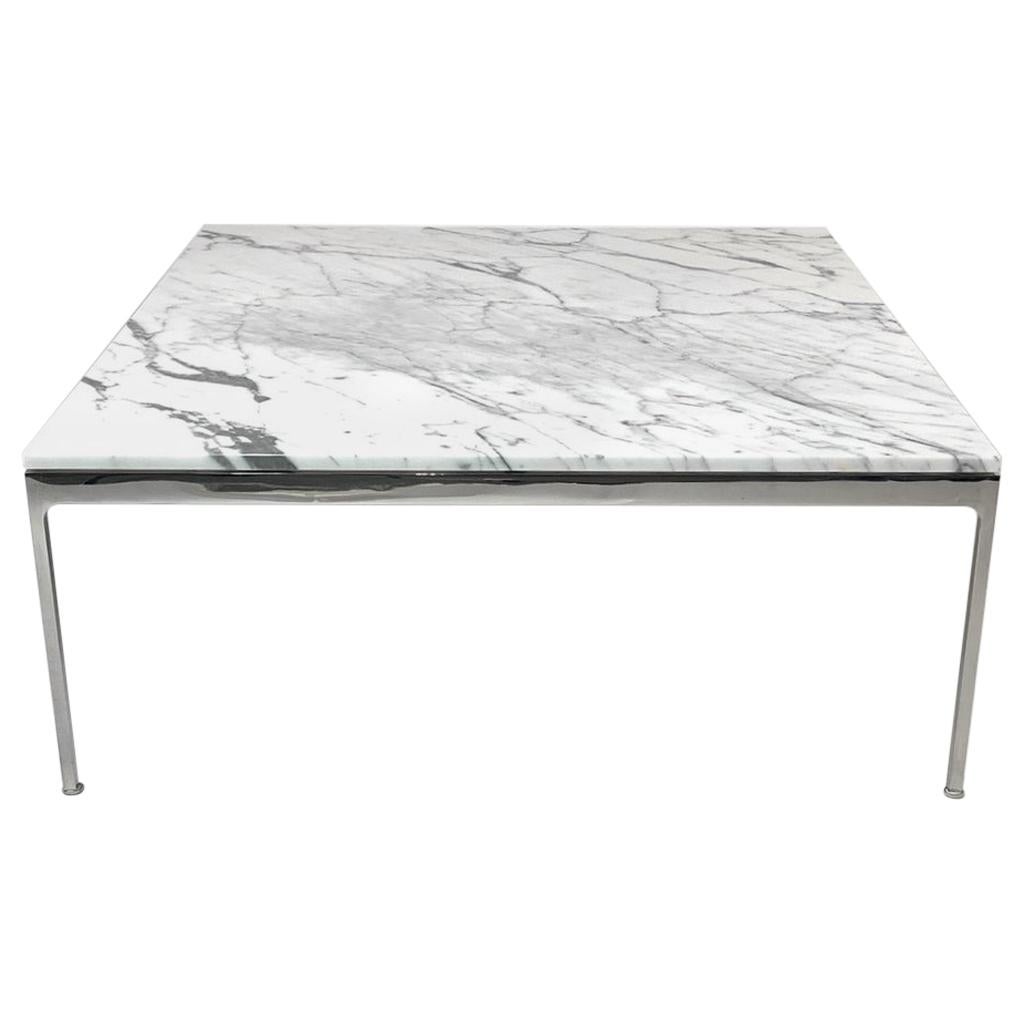 Large Nicos Zographos Square Marble and Stainless 35 Series Coffee Table