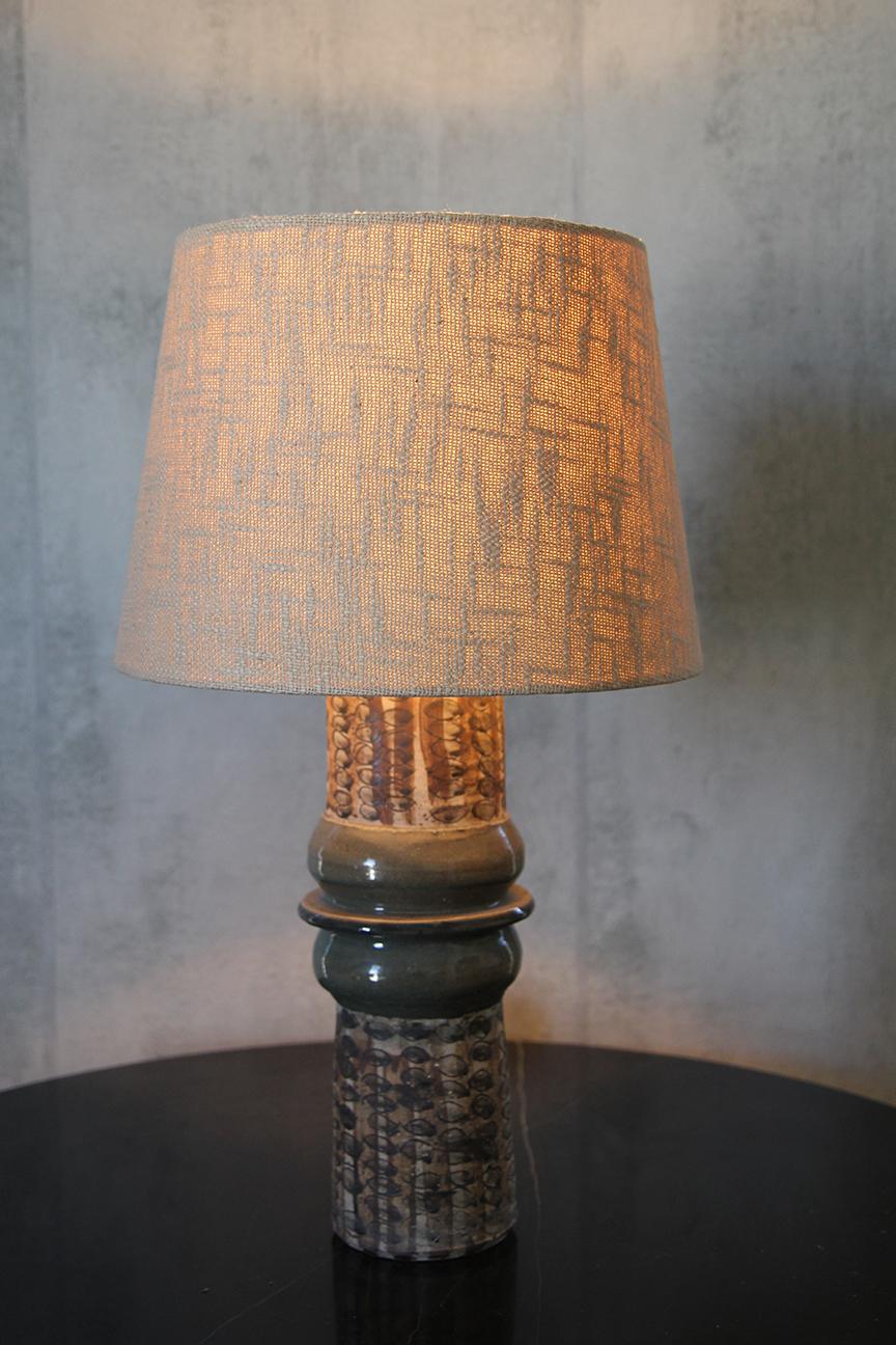 Large Nils Kähler Stoneware Conical-shaped Lamp For Sale 4