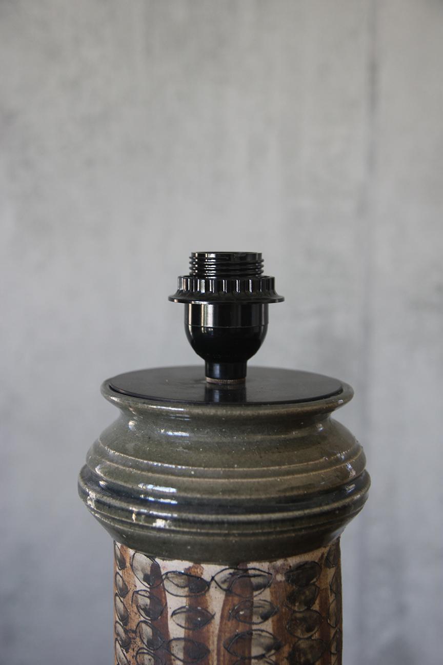 Mid-20th Century Large Nils Kähler Stoneware Conical-shaped Lamp For Sale