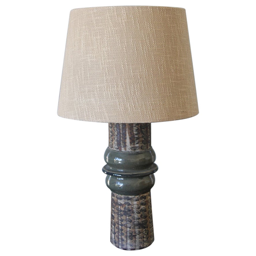 Large Nils Kähler Stoneware Conical-shaped Lamp For Sale