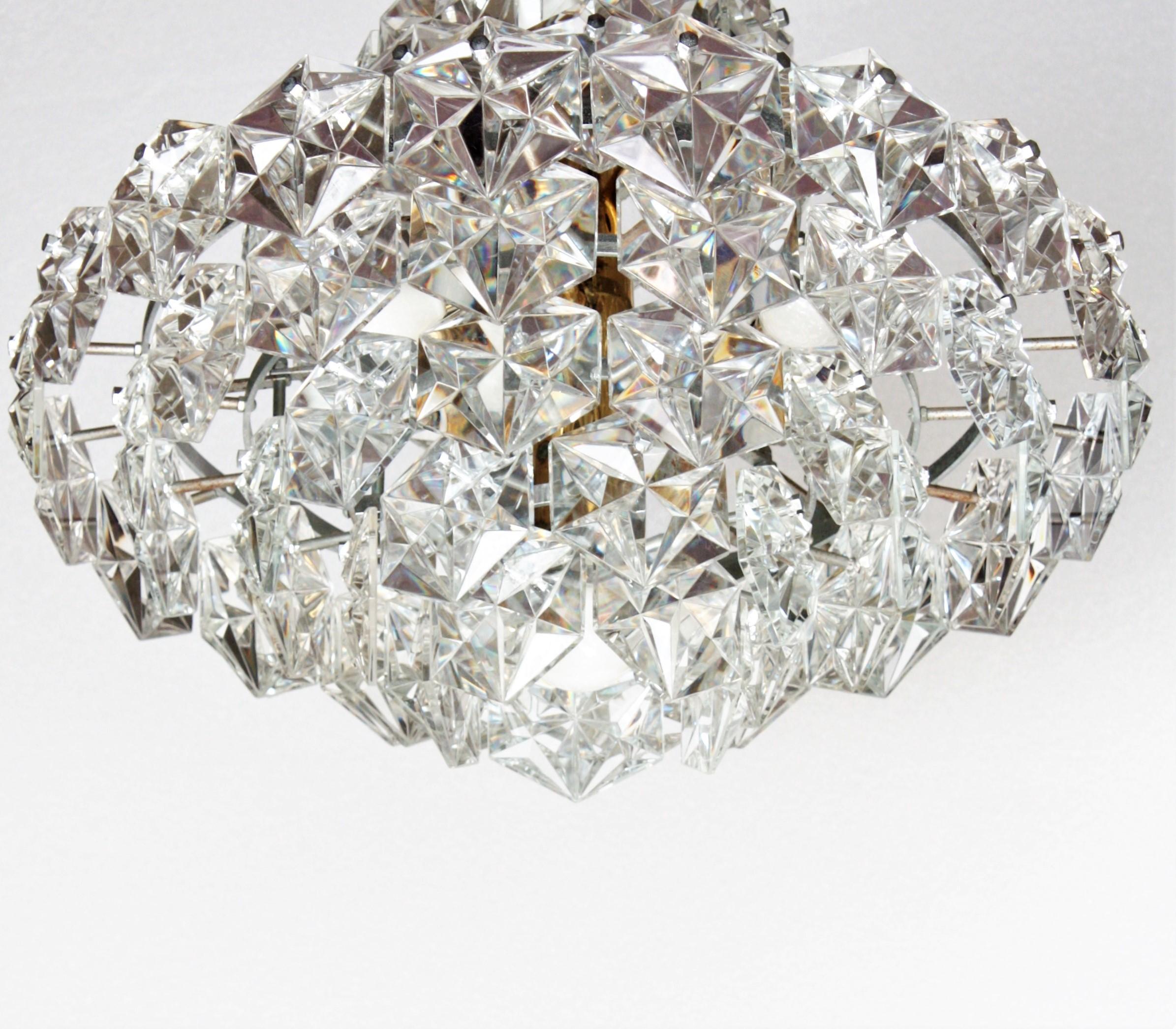 Large Nine-Tier Hexagonal Crystal Kinkeldey Ballroom Chandelier, Germany, 1960s 4