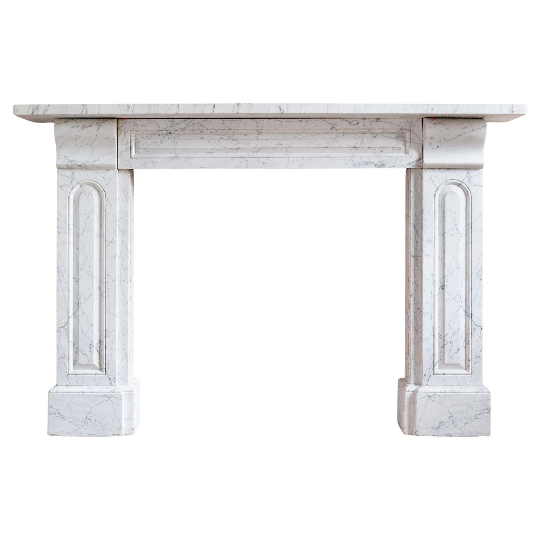 Large Nineteenth Century Carrara Marble Fireplace