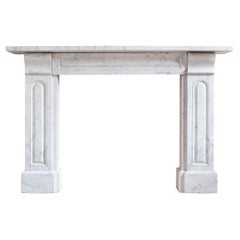 Antique Large Nineteenth Century Carrara Marble Fireplace
