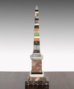 Large 19th Century Grand Tour Marble Obelisk