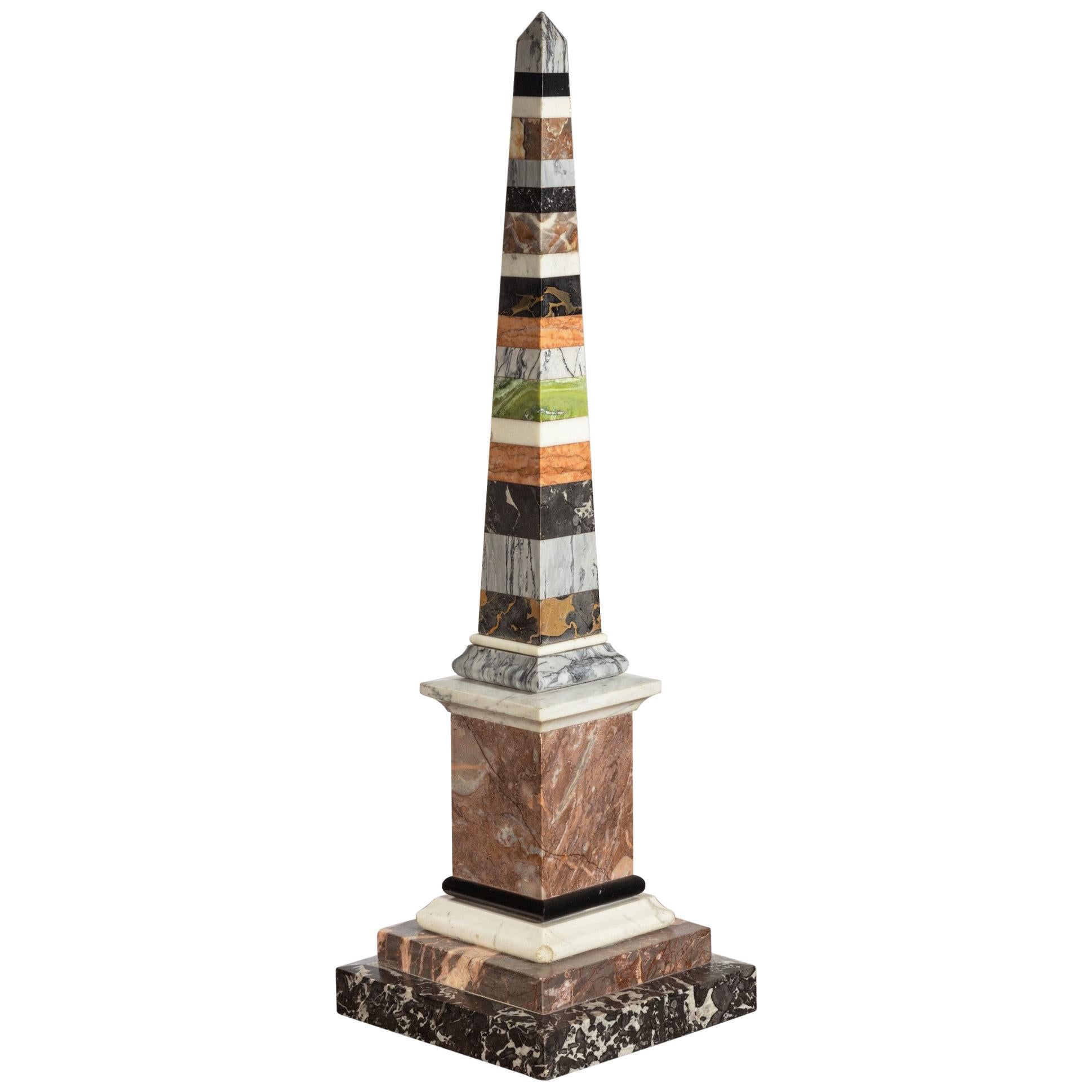 Large 19th Century Grand Tour Marble Obelisk For Sale