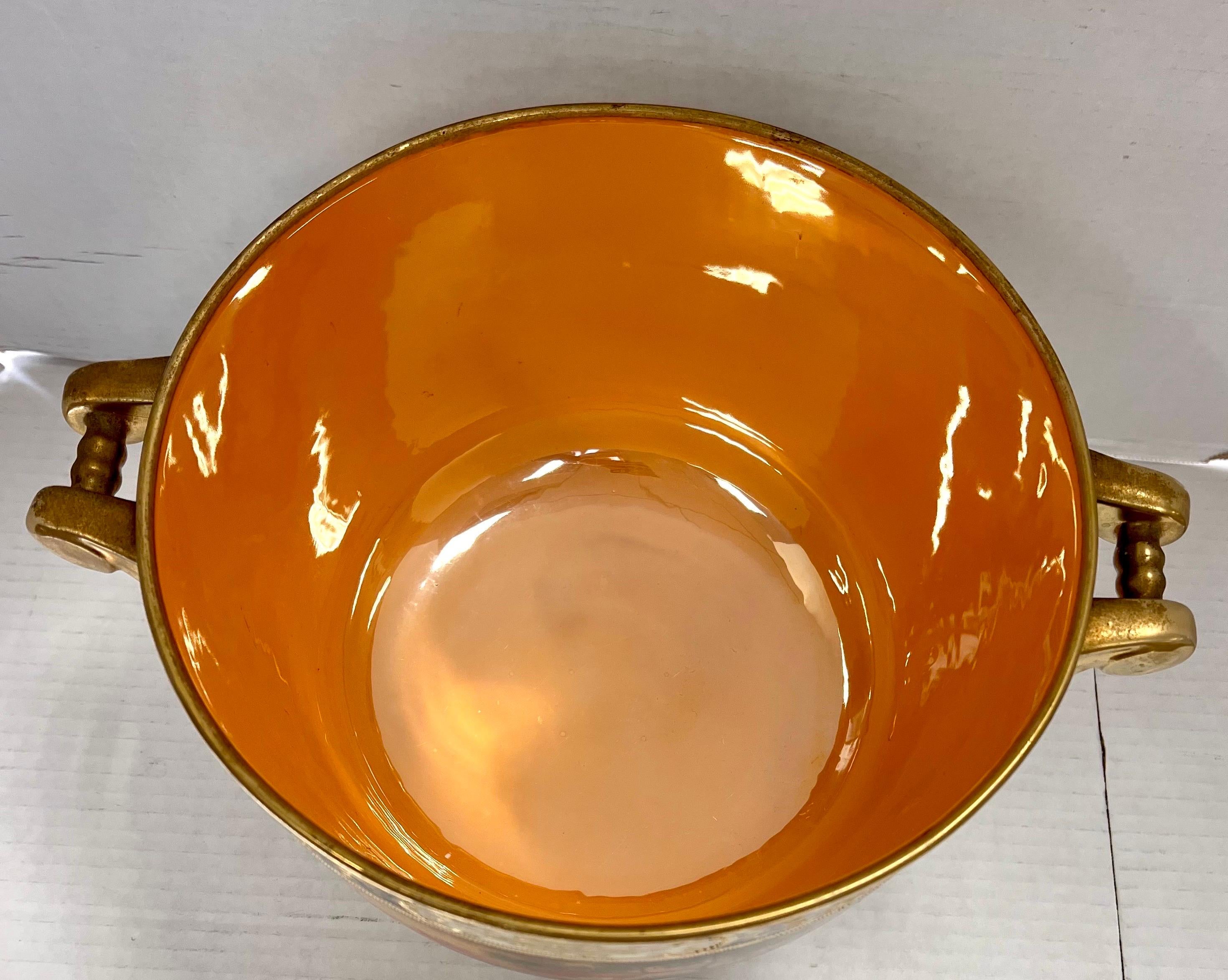 Chinoiserie Large Noritake Handpainted Lusterware Punch Bowl Set with Nine Matching Cups