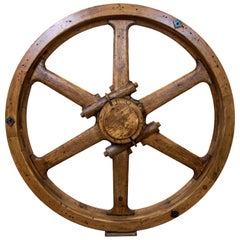 Large North American Industrial Wooden Wheel