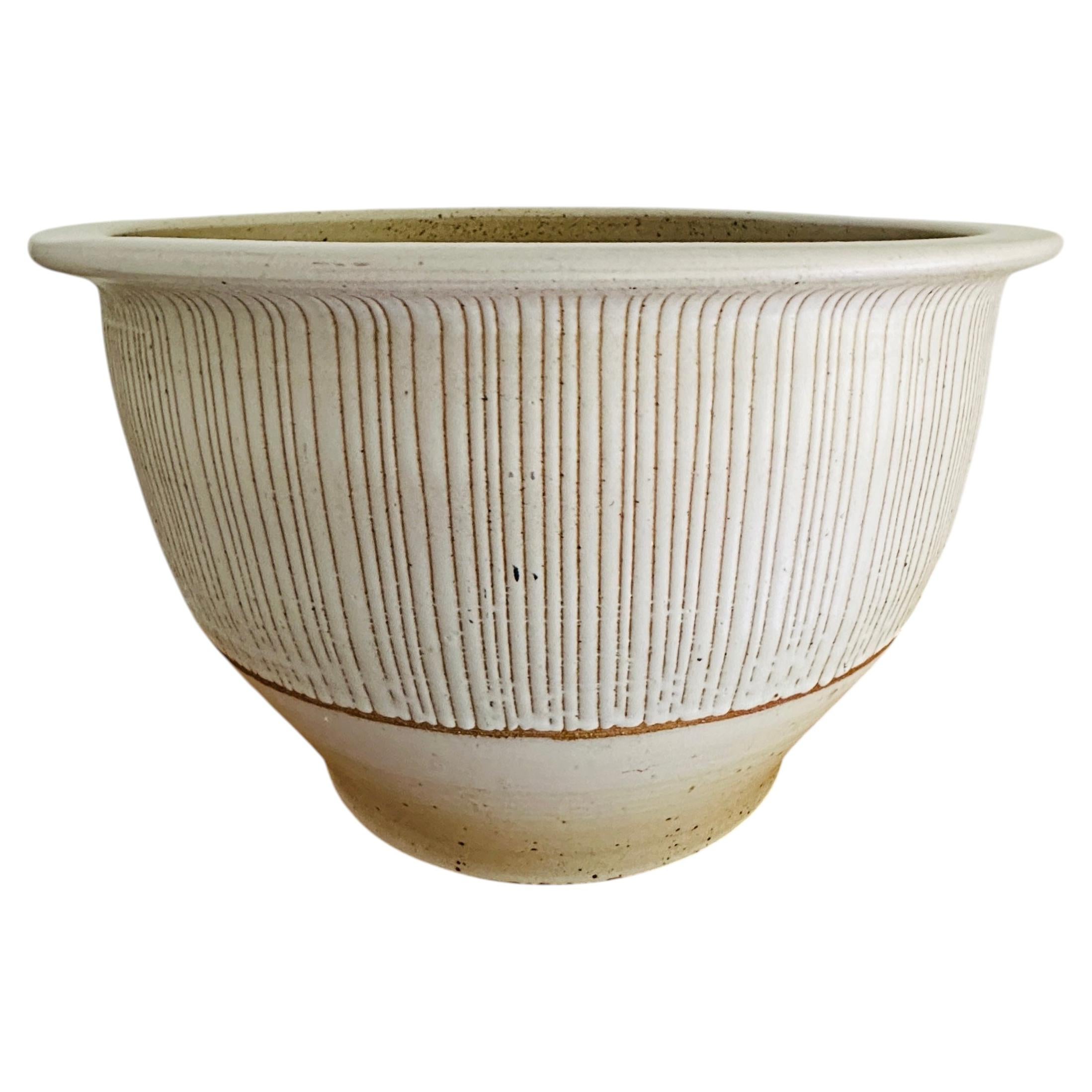 Large North Caroline Artist Marsha Owen Hand Thrown Earthenware Pottery Bowl