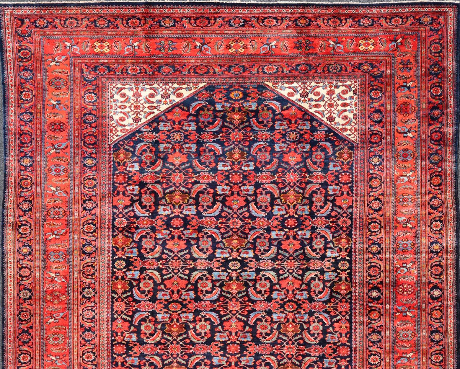 Large North West Finely Woven Persian Herati Rug in Excellent Condition  For Sale 3