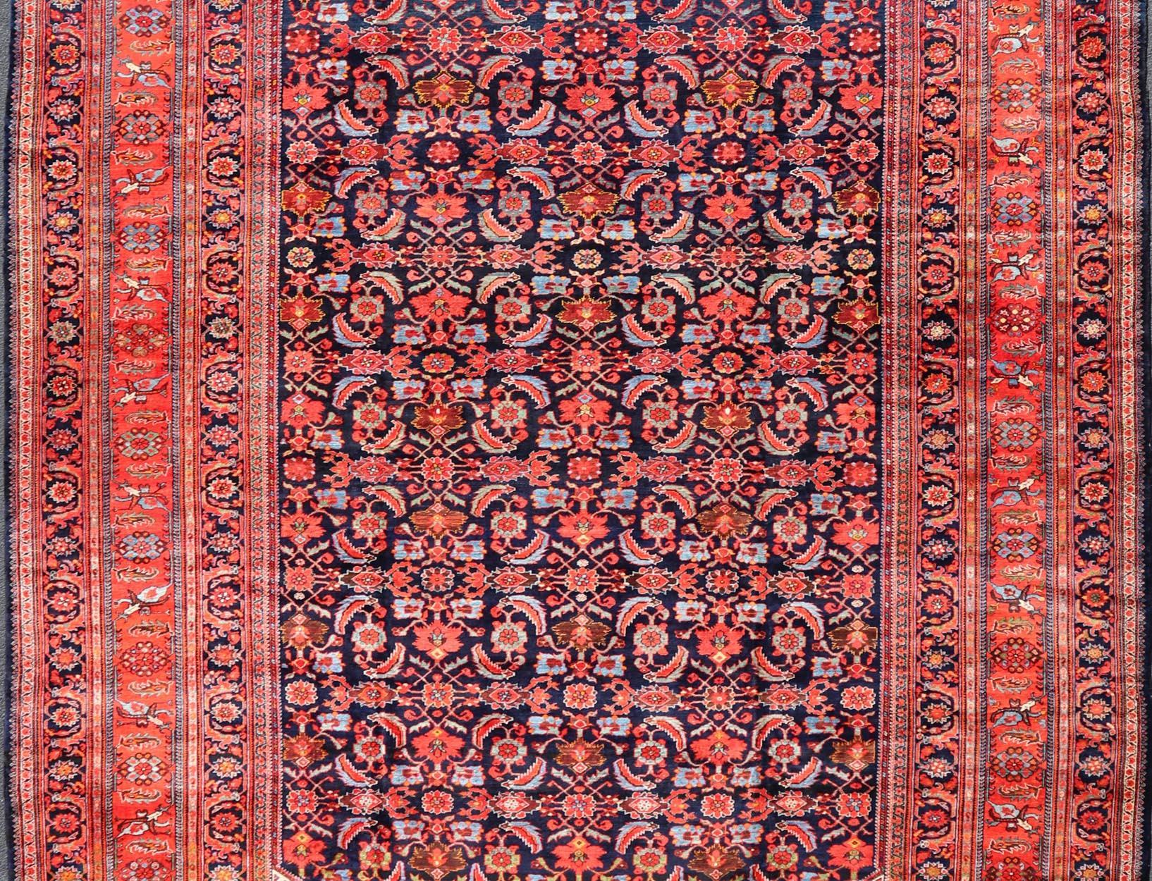 Large North West Finely Woven Persian Herati Rug in Excellent Condition  For Sale 4