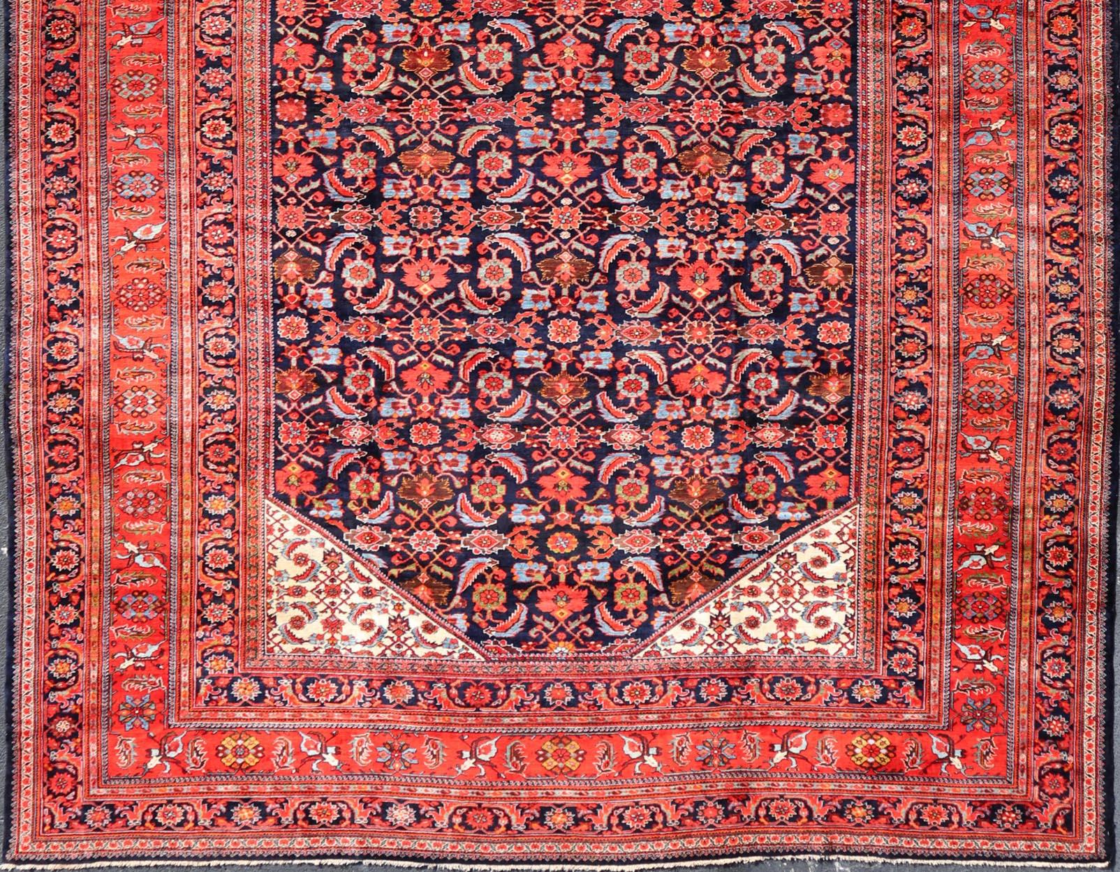 Large North West Finely Woven Persian Herati Rug in Excellent Condition  For Sale 5