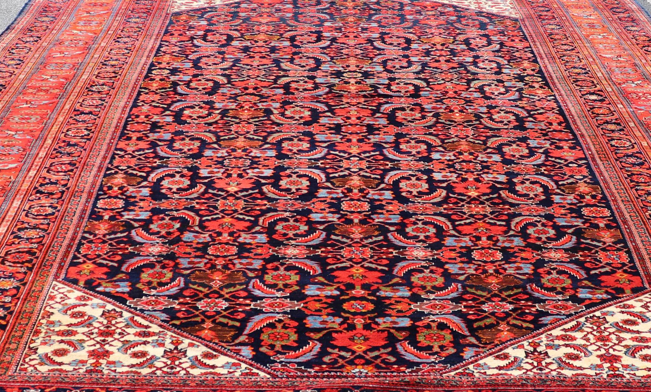 Large North West Finely Woven Persian Herati Rug in Excellent Condition  For Sale 6