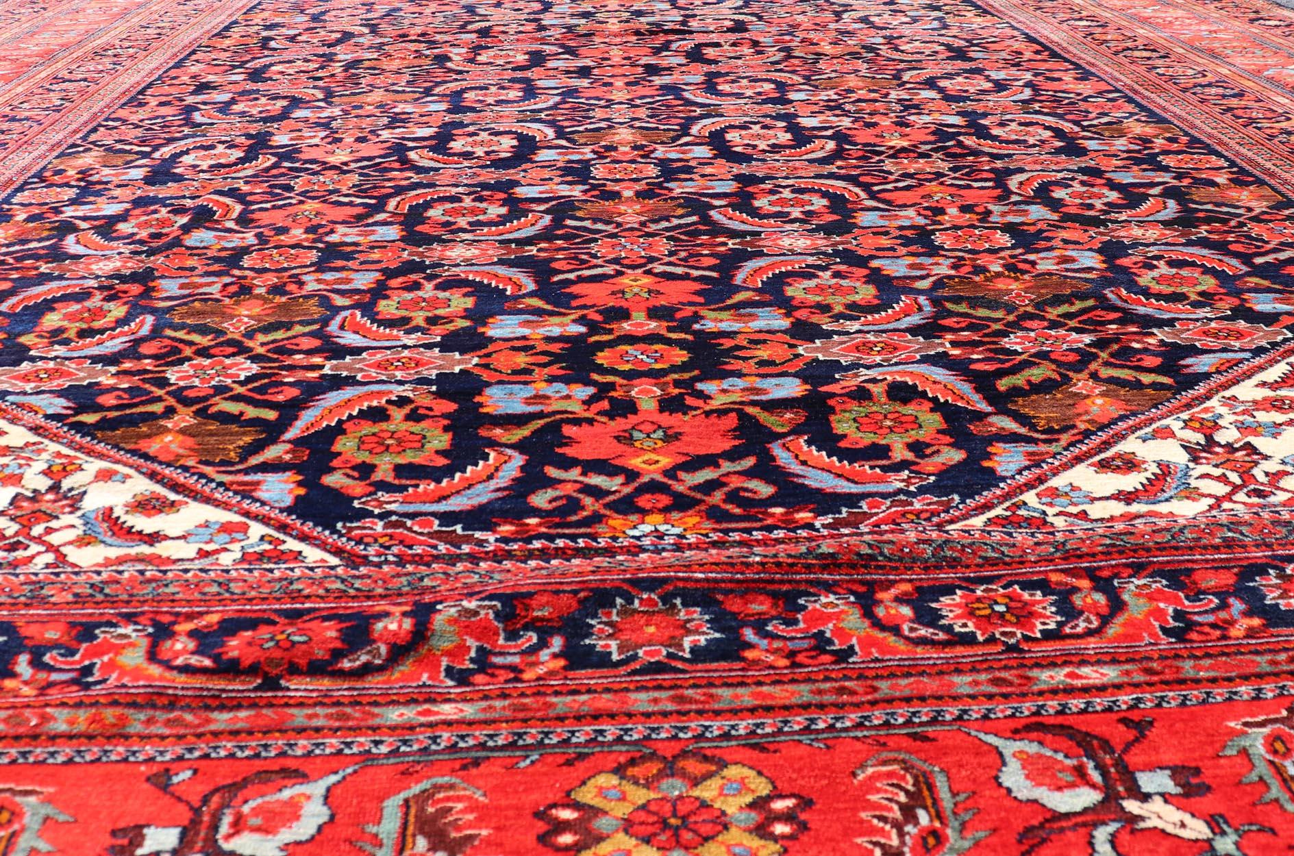 Large North West Finely Woven Persian Herati Rug in Excellent Condition  For Sale 7