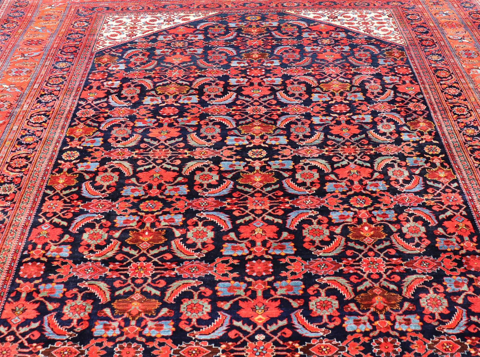 Large North West Finely Woven Persian Herati Rug in Excellent Condition  For Sale 8