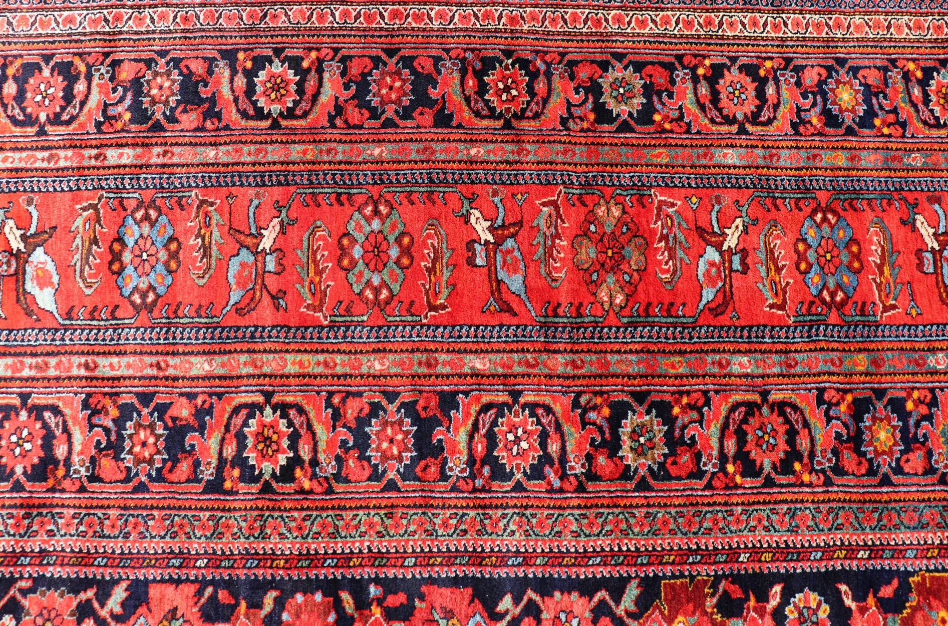 Large North West Finely Woven Persian Herati Rug in Excellent Condition  In Excellent Condition For Sale In Atlanta, GA