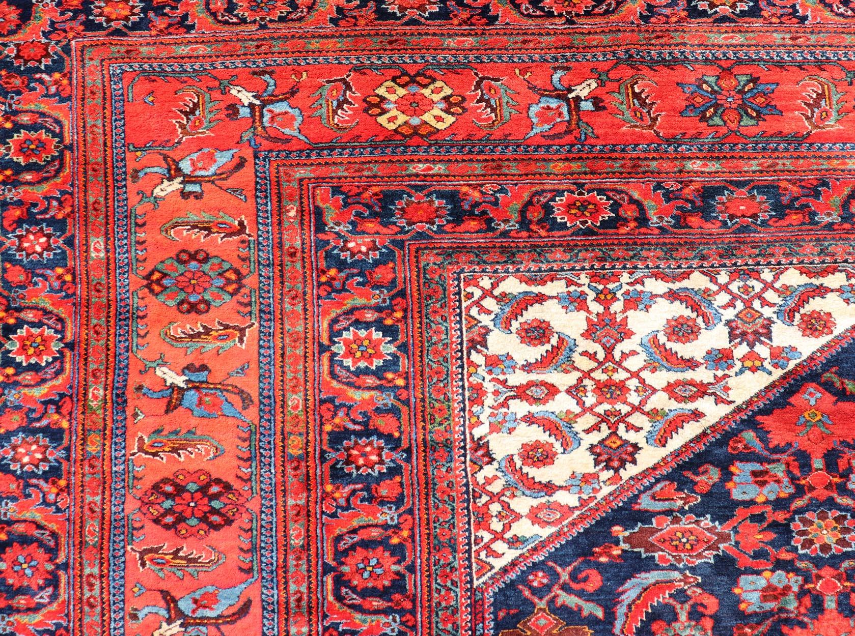 20th Century Large North West Finely Woven Persian Herati Rug in Excellent Condition  For Sale