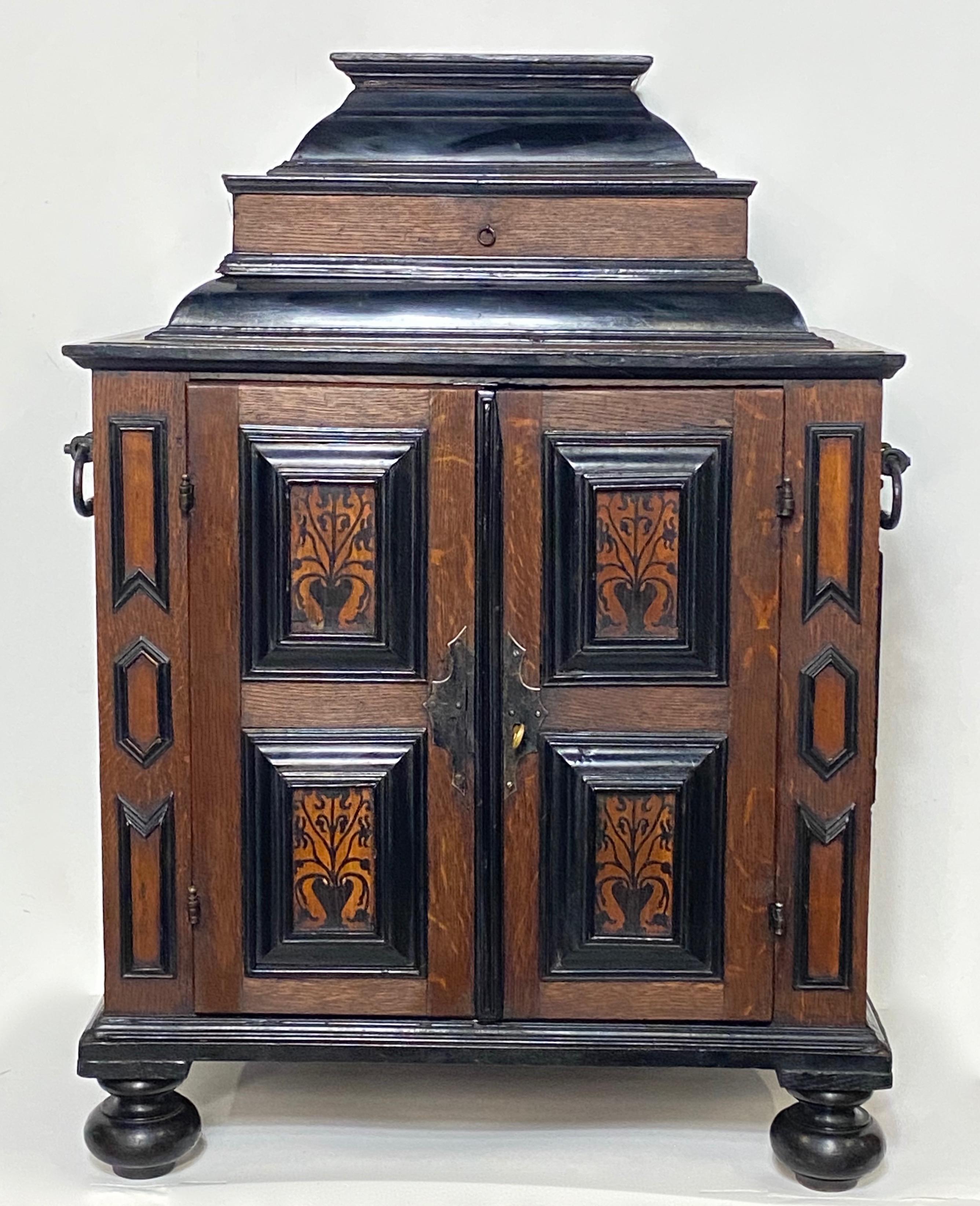 Large Northern European Table Top Jewelry / Collectors Cabinet, 19th Century In Good Condition For Sale In San Francisco, CA