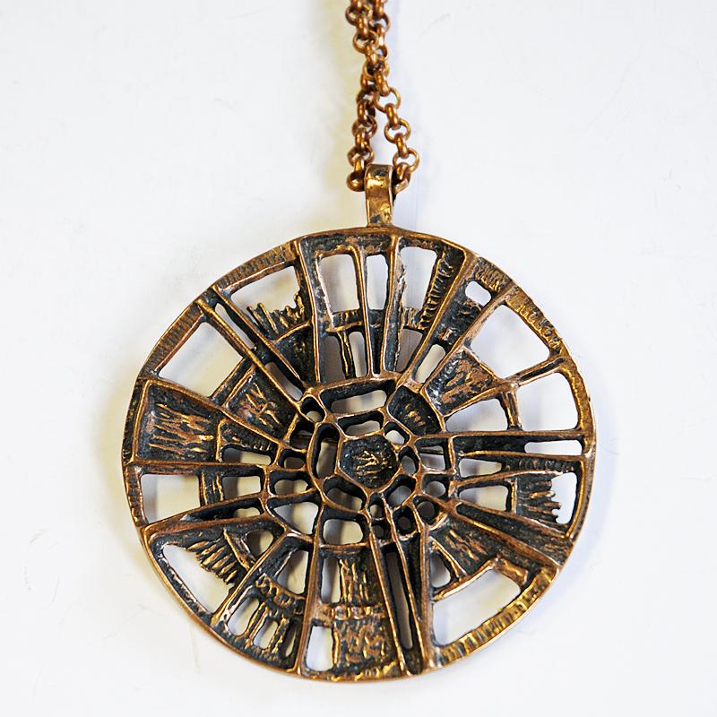 Mid-20th Century Large Norwegian Bronze Necklace/Brooch by Unn Tangerud for David Andersen 1960s