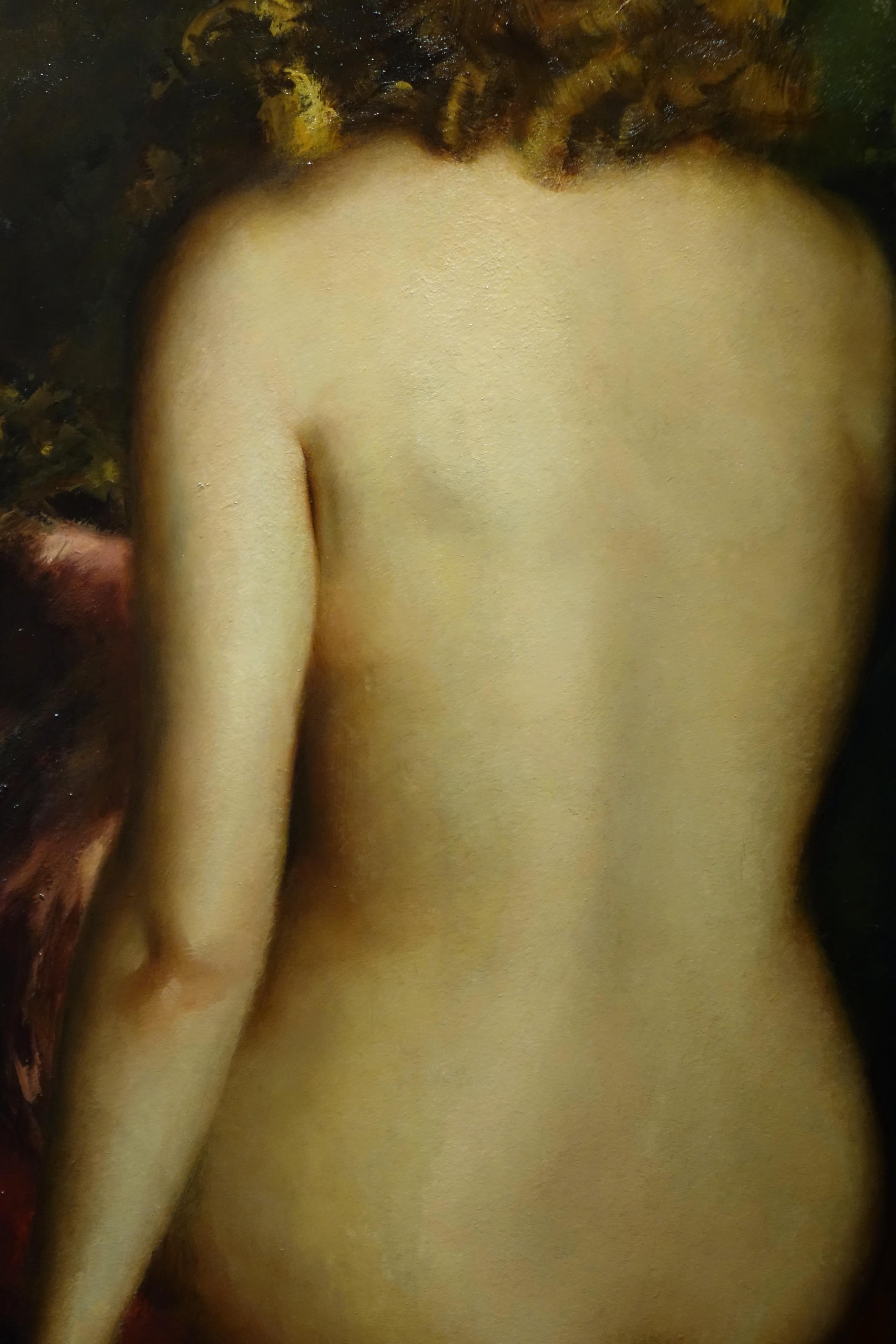 Large nude back study painting-G.P. RESTELLINI 1931 For Sale 2