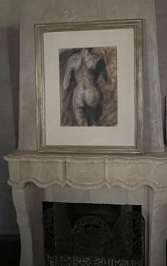 Large Nude Charcoal, Professionally Matted & Framed, Signed by Artist