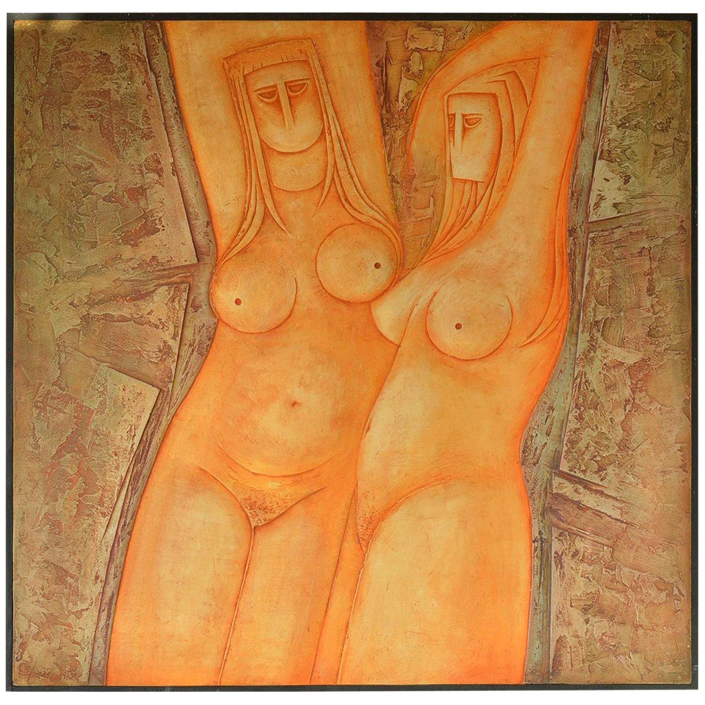 Wonderful painting of nudes titled 