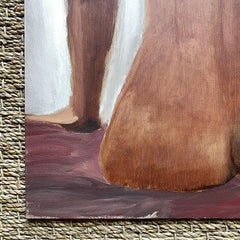 Grande peinture de portrait d'une femme nue