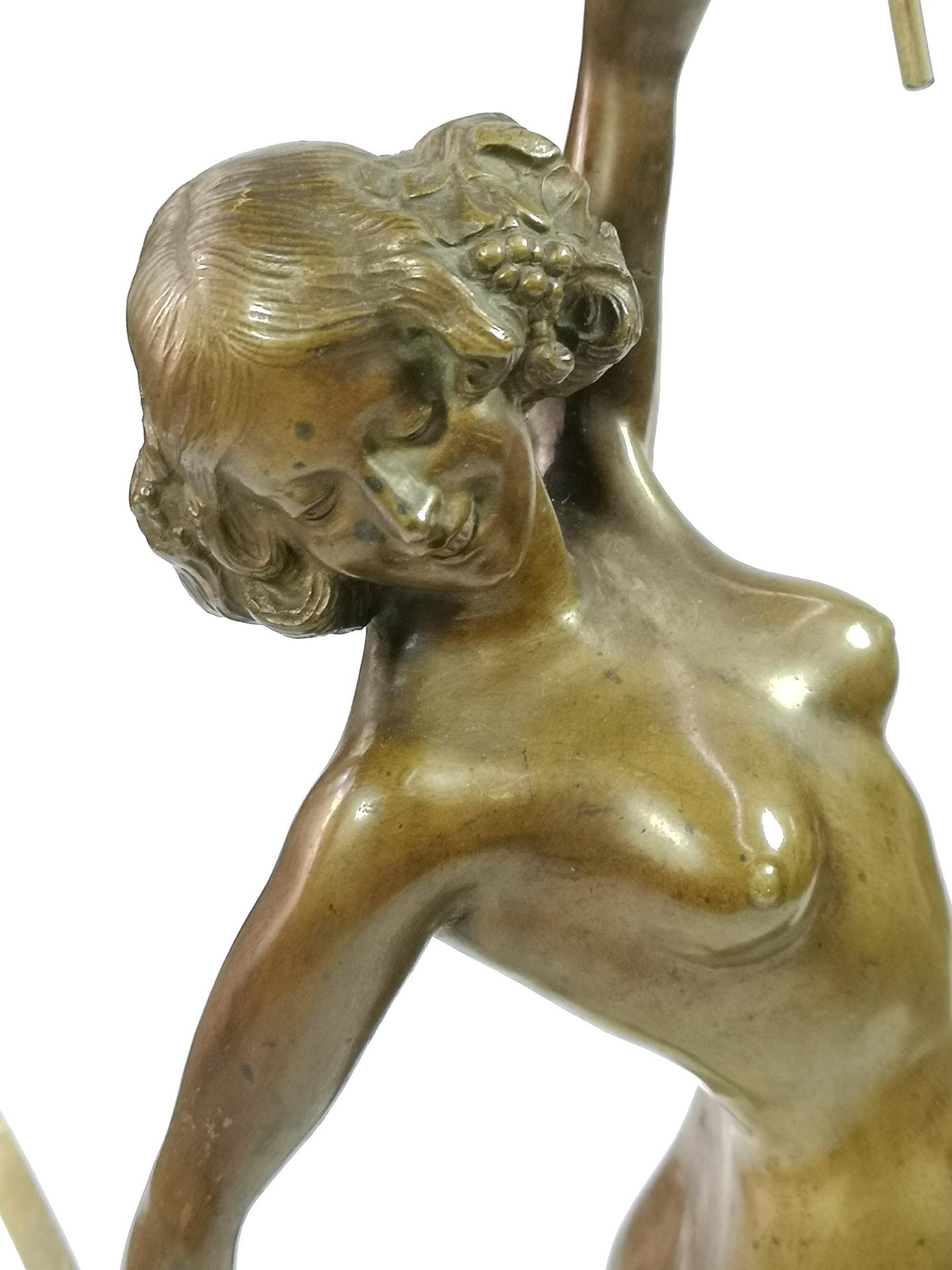 Large Nude Ribbon Gymnast Bronze Sculpture, from the  1920's, by Maugsch 6