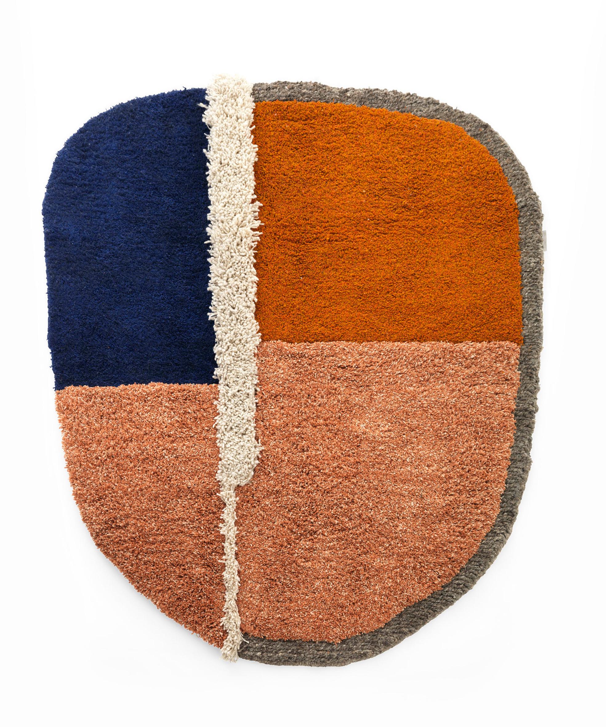 Large Nudo rug by Sebastian Herkner
Materials: 100% natural virgin wool. 
Technique: hand-woven in Colombia.
Dimensions: W 180 x L 220 cm 
Available in colors: white/ beige/ rose, grey/ green/ black, blue/ orange/ ochre, brown/ black/ grey,