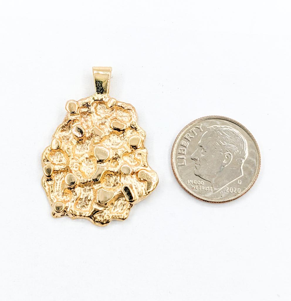Großer Nugget-Anhänger Charm in Gelbgold 1