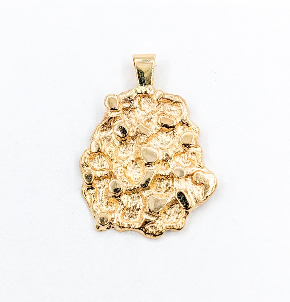 Großer Nugget-Anhänger Charm in Gelbgold 2