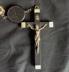 Large Nuns Rosary with Ebony Crucifix from Lourdes France