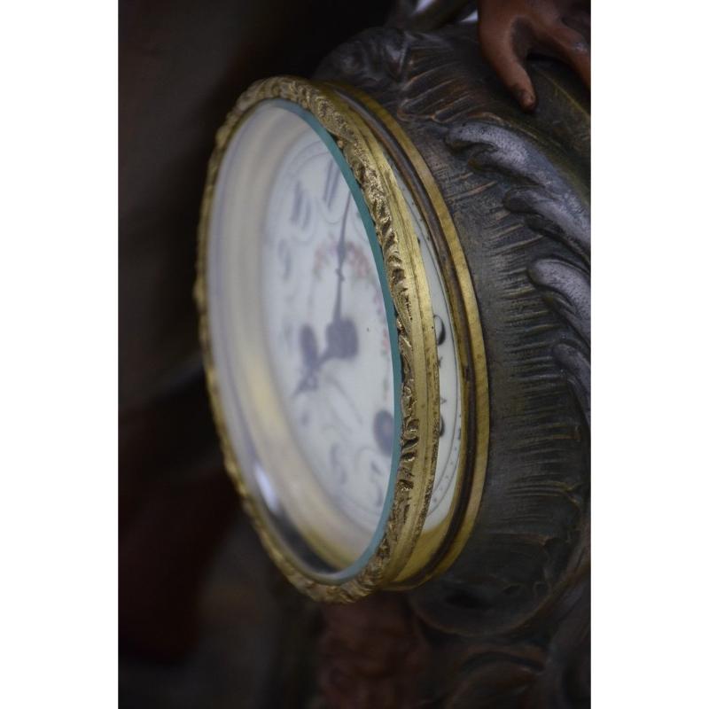Gran Reloj Ninfa en Regula y Mármol Patinado Bronce de A. De Raudery, 1890s en venta 11