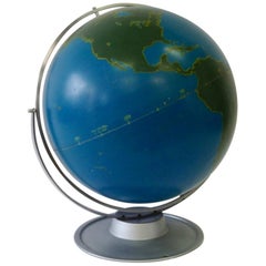 Large Nystrom Aluminum Rotating and Swivel Modernist Schoolhouse Globe