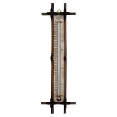 Large Oak Admiral Fitzroy Cased Wall Thermometer by Pastorelli of Bond Street