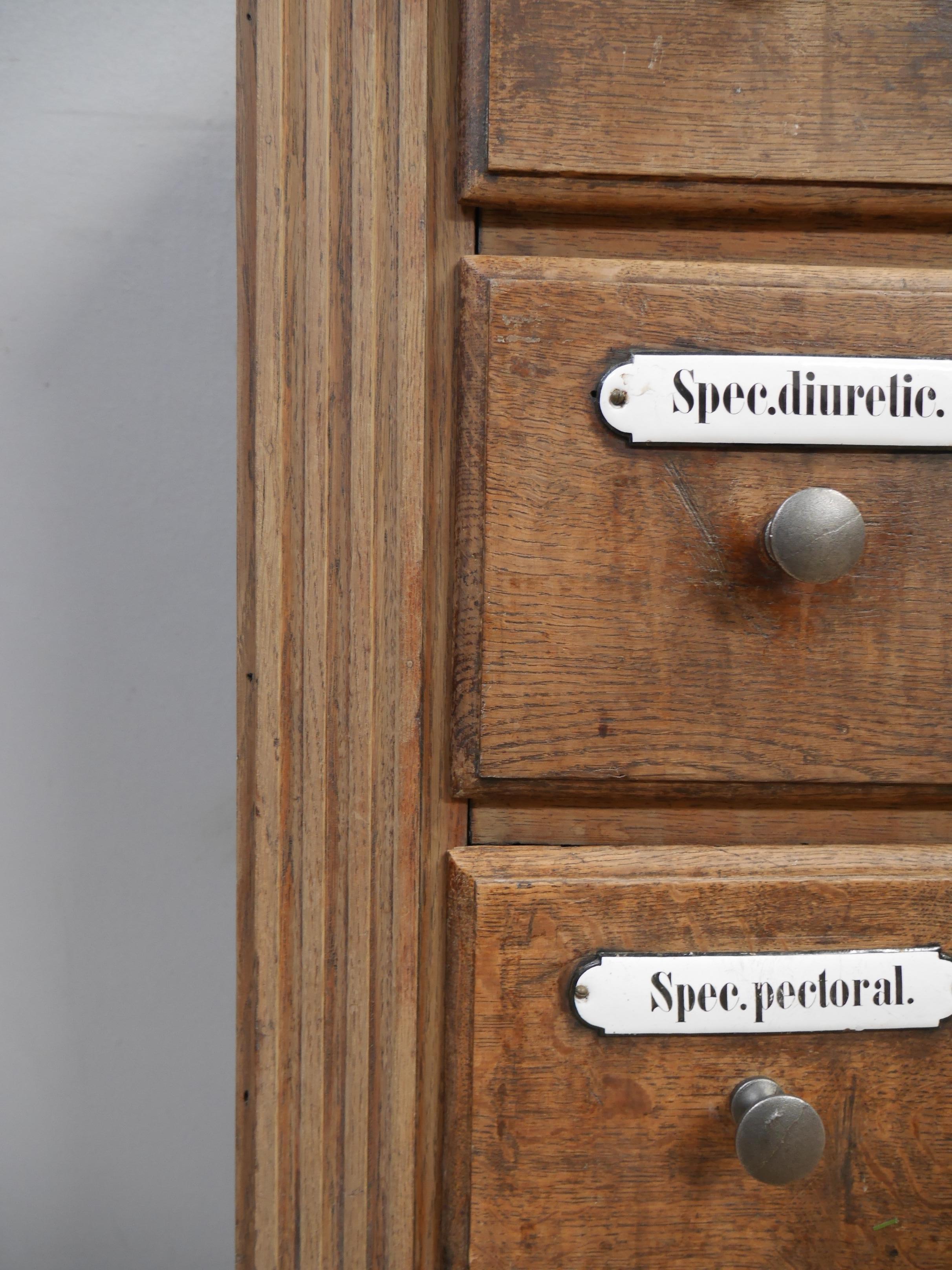 19th Century Large Oak Apothecary Drawers c1900