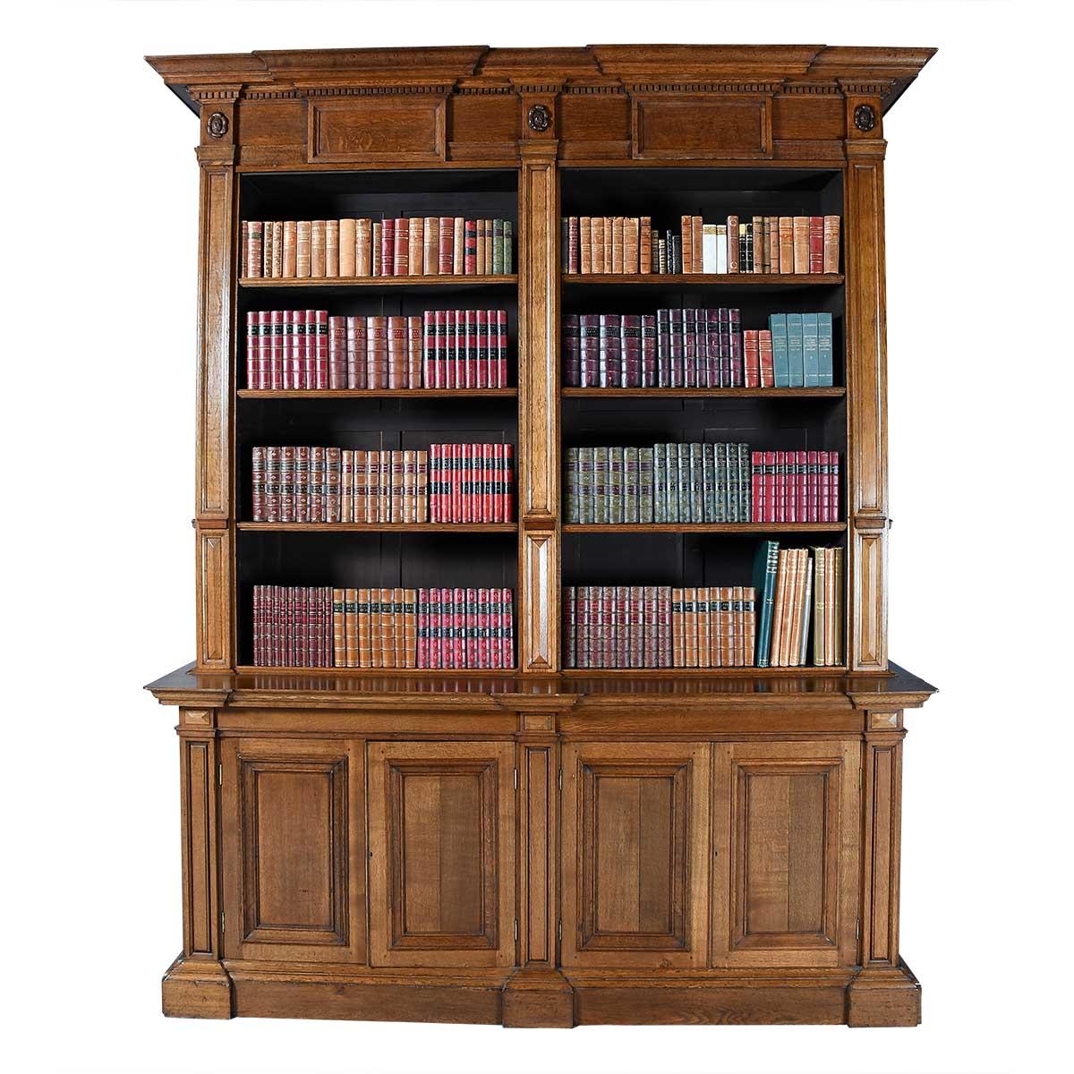 Inglese Grande libreria architettonica in Oak in vendita