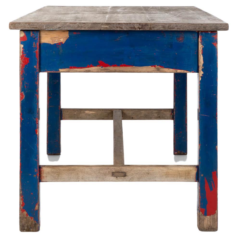 Large Oak Art School Table For Sale