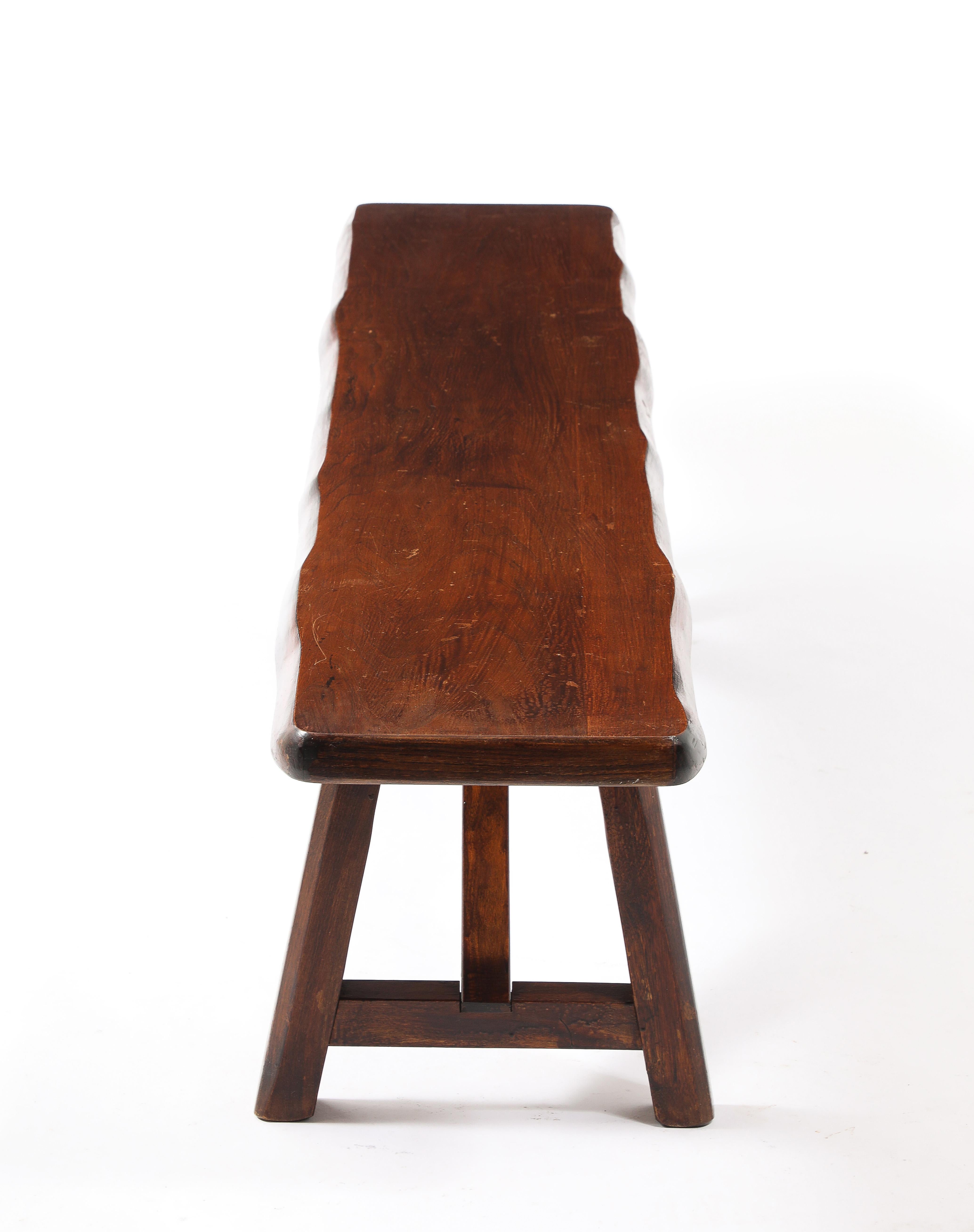 Large Oak Bench, France 1950's in vendita 8