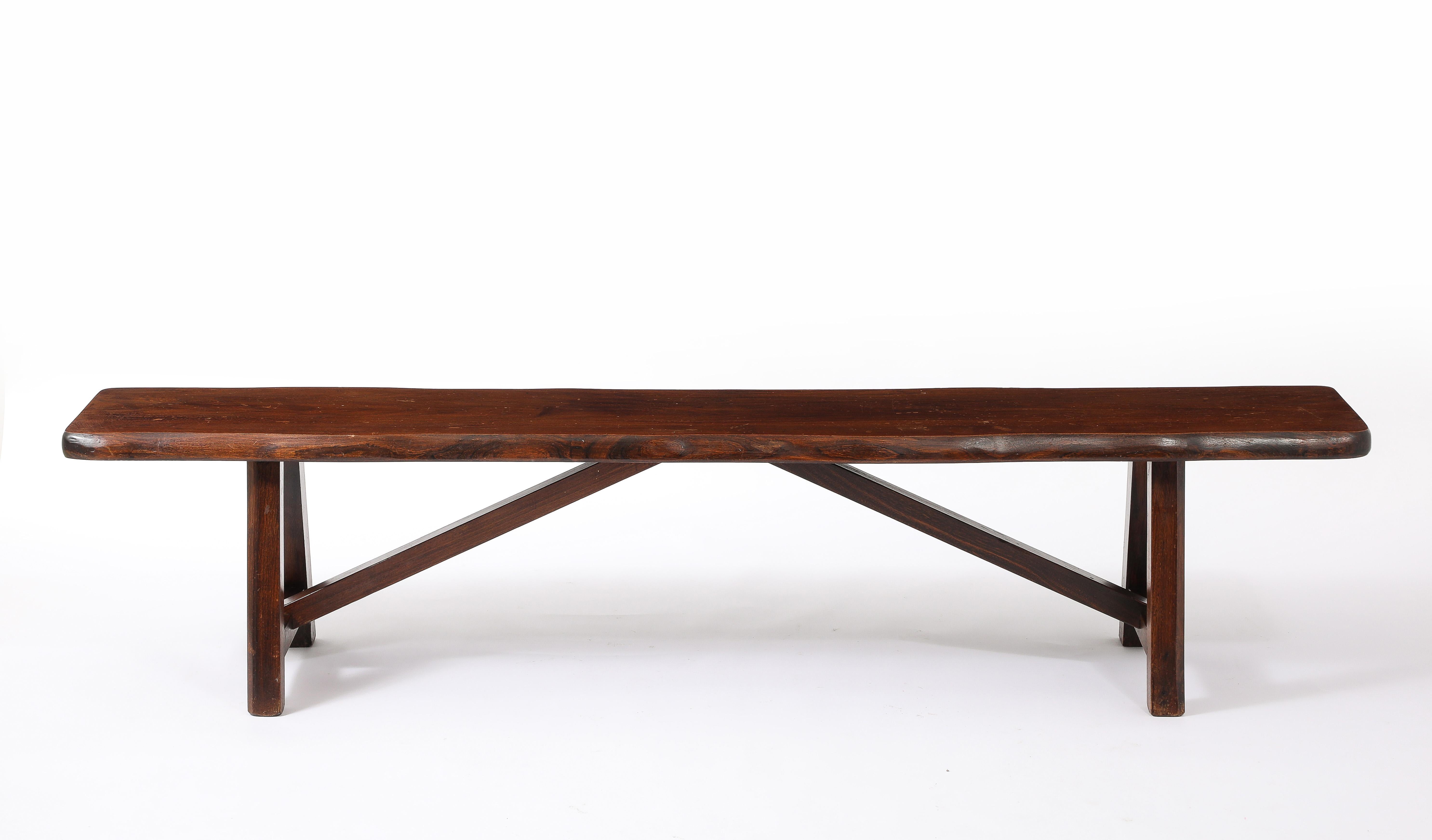Mid-Century moderno Large Oak Bench, France 1950's in vendita