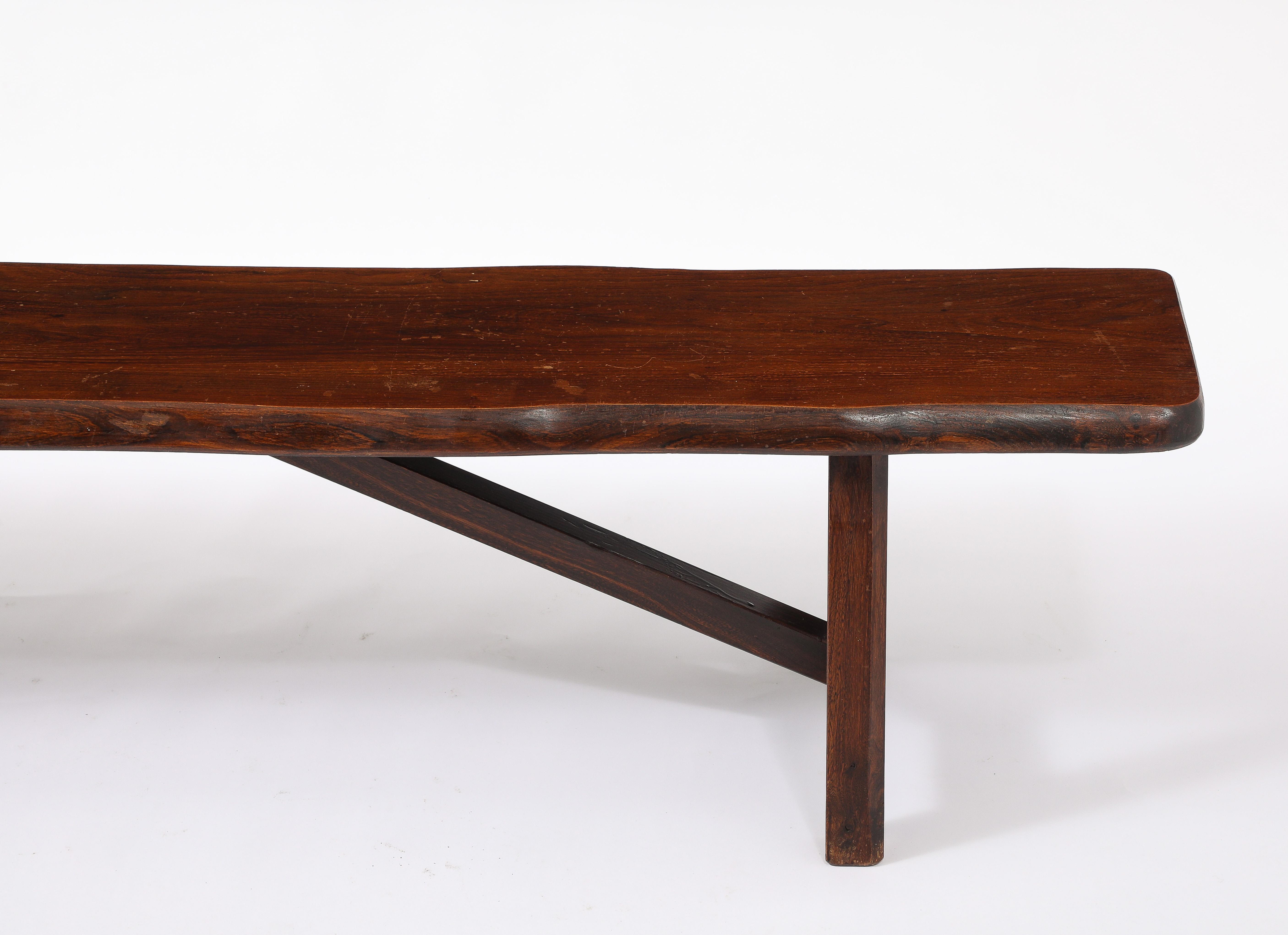 Francese Large Oak Bench, France 1950's in vendita