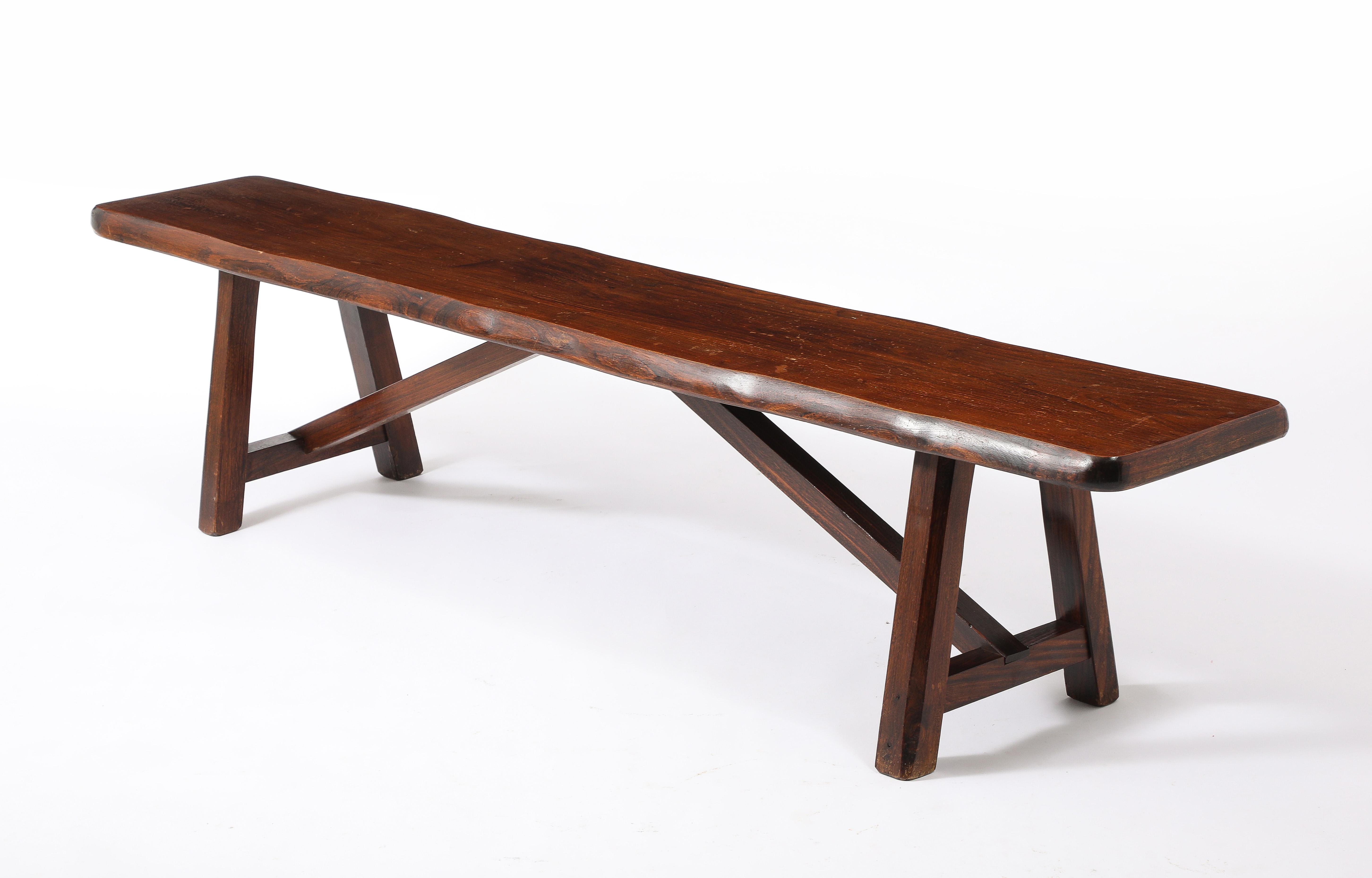 Large Oak Bench, France 1950's In condizioni buone in vendita a New York, NY