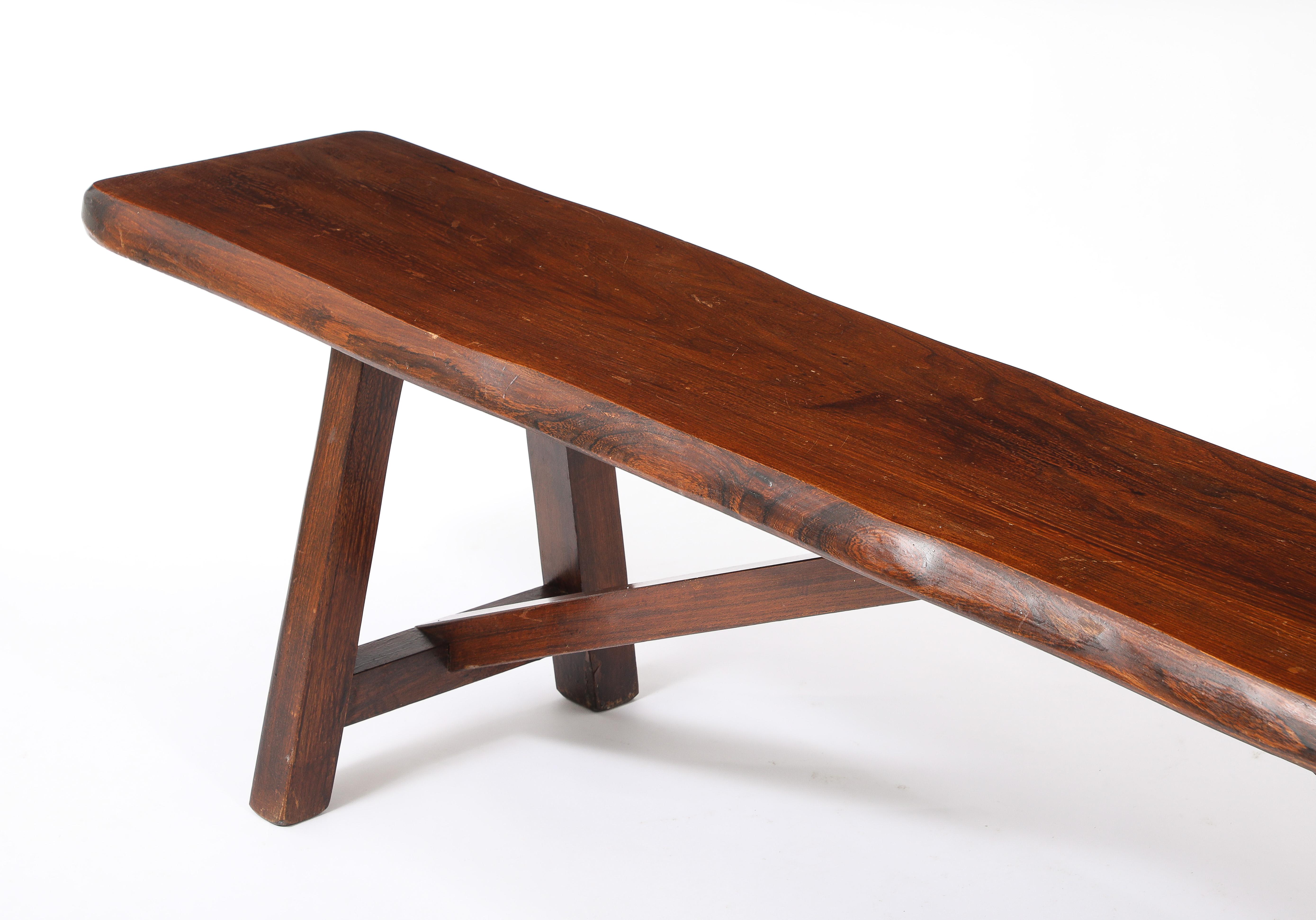 XX secolo Large Oak Bench, France 1950's in vendita