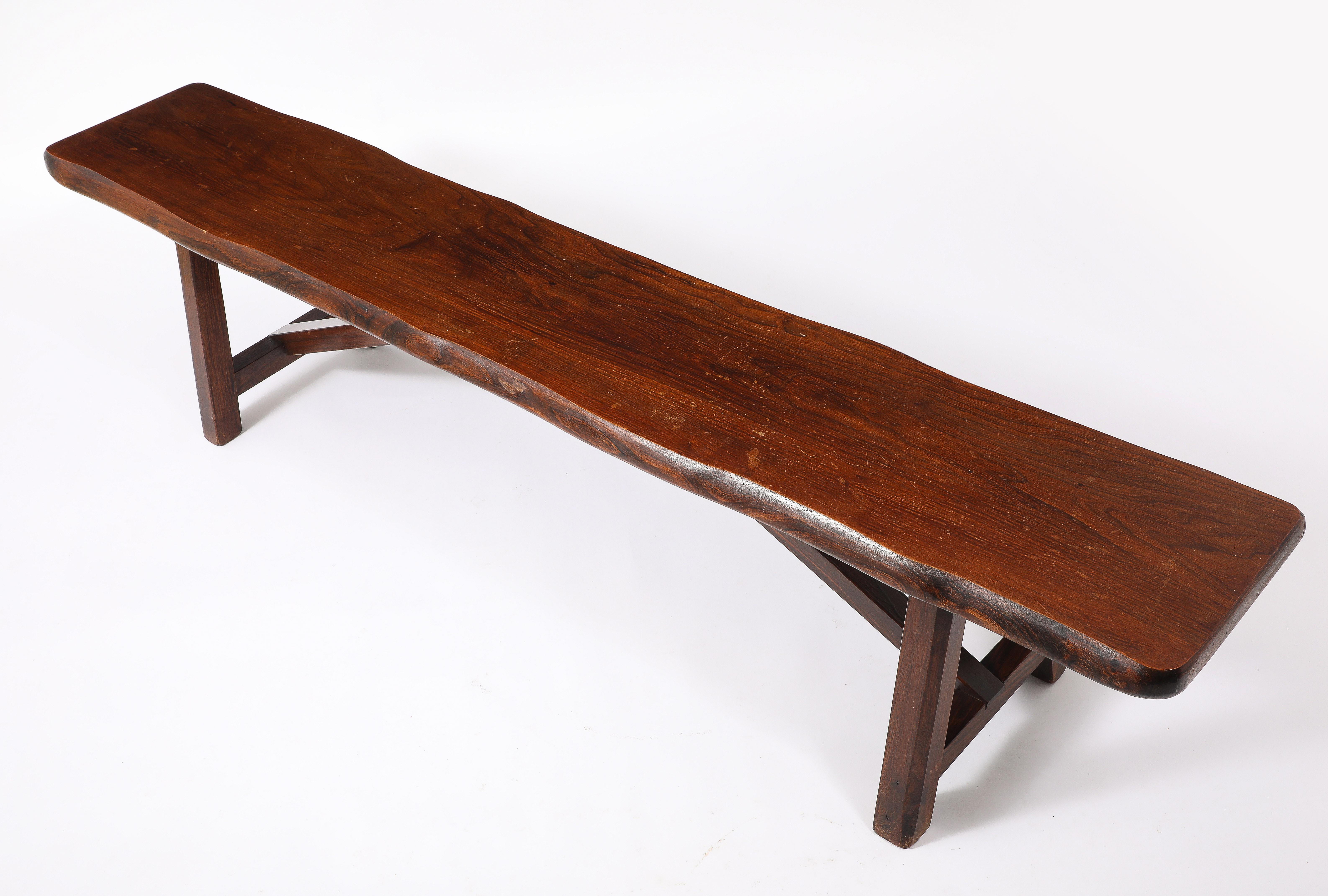 Olmo Large Oak Bench, France 1950's in vendita
