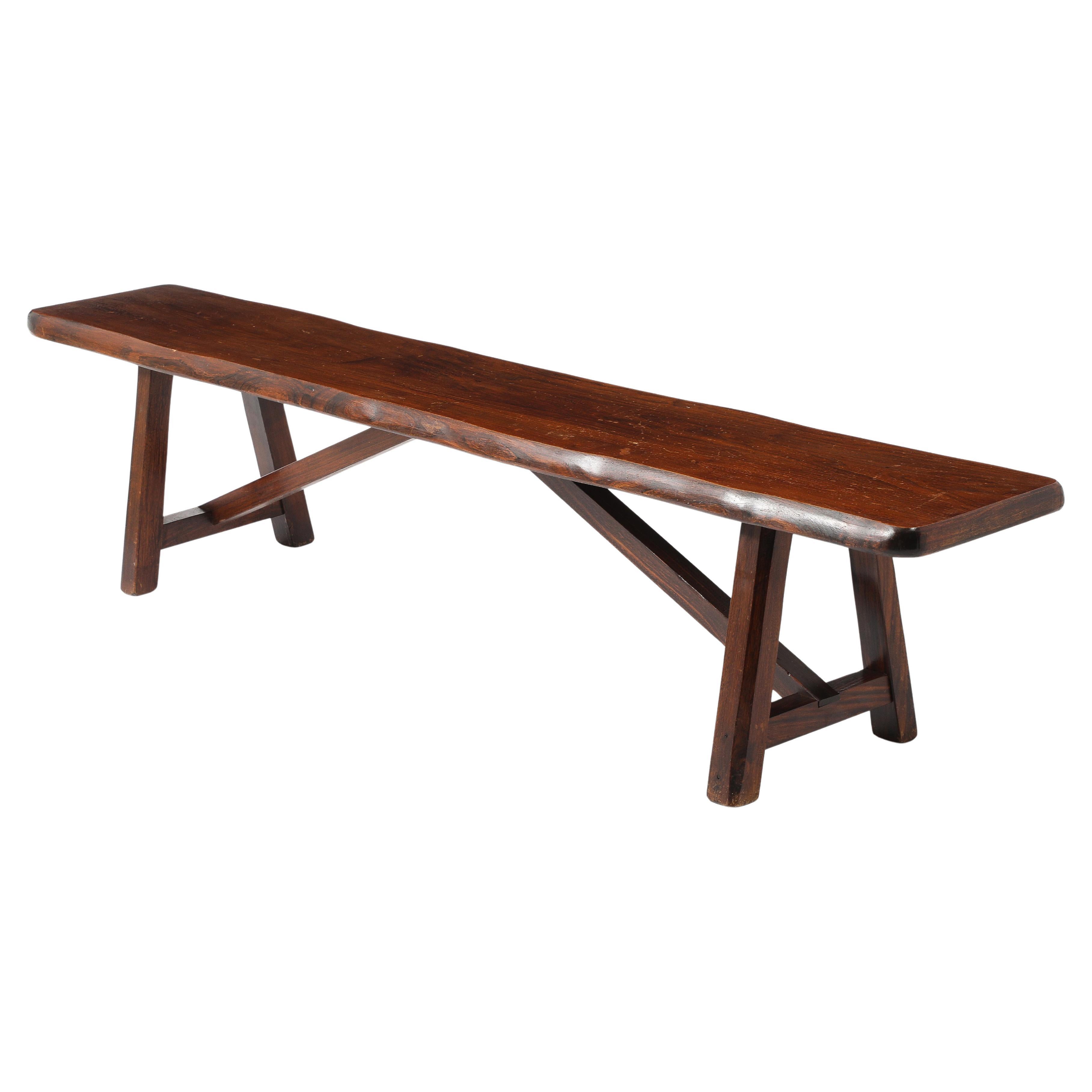 Large Oak Bench, France 1950's