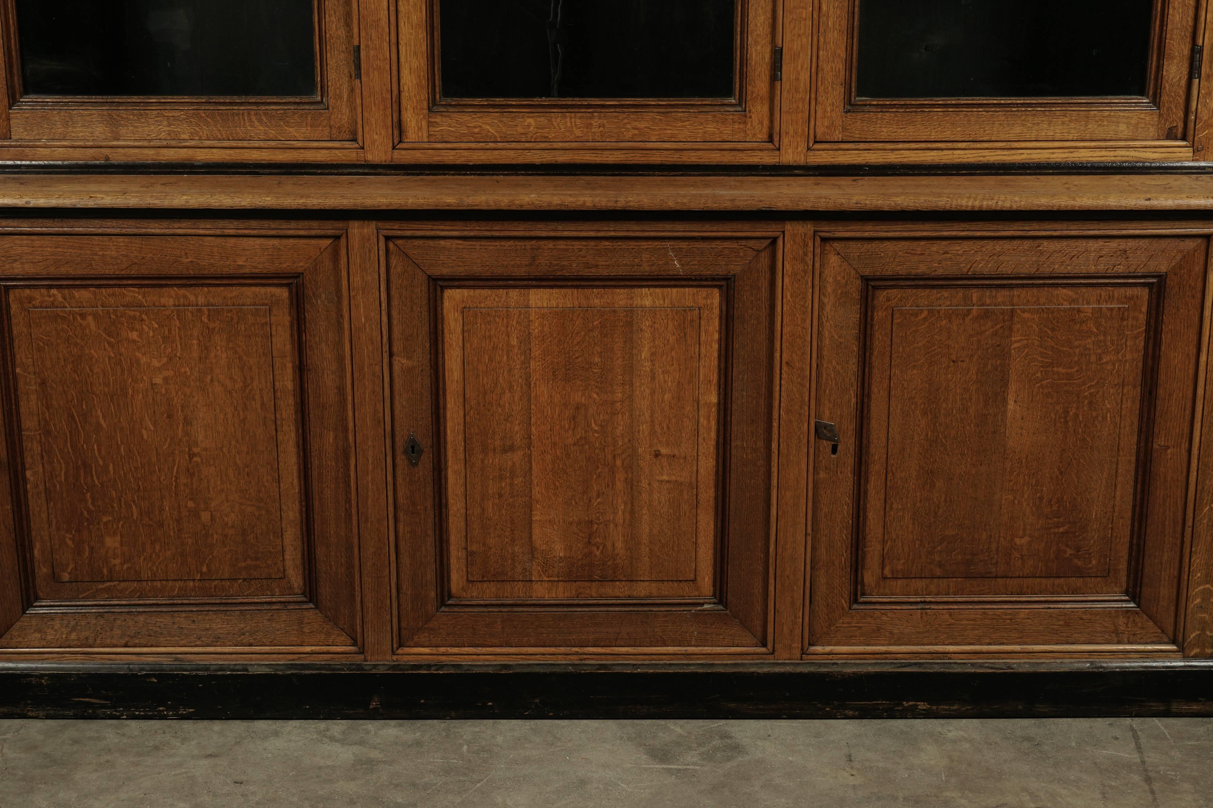 Late 19th Century Large Oak Bookcase from France, circa 1880