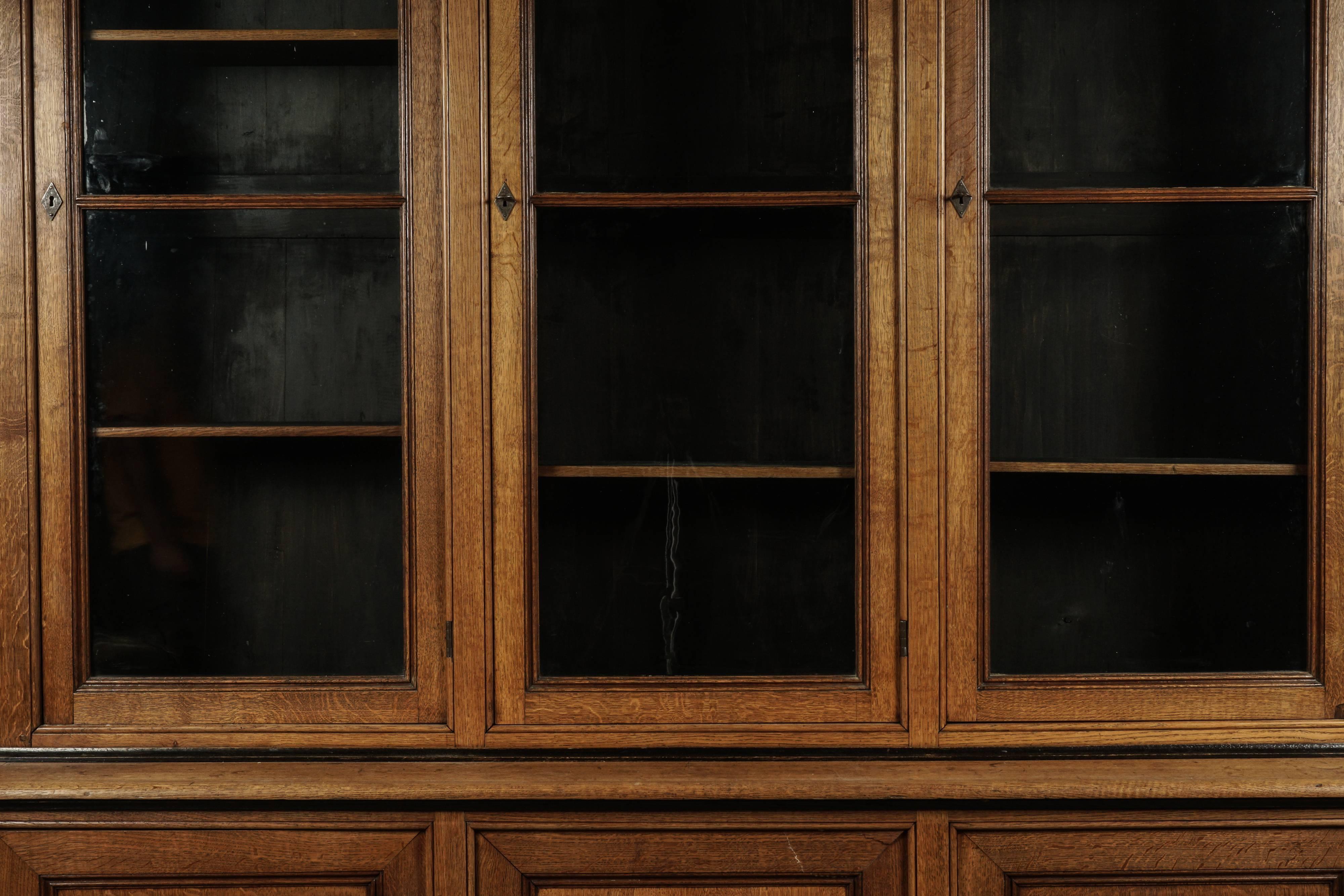 Large Oak Bookcase from France, circa 1880 1