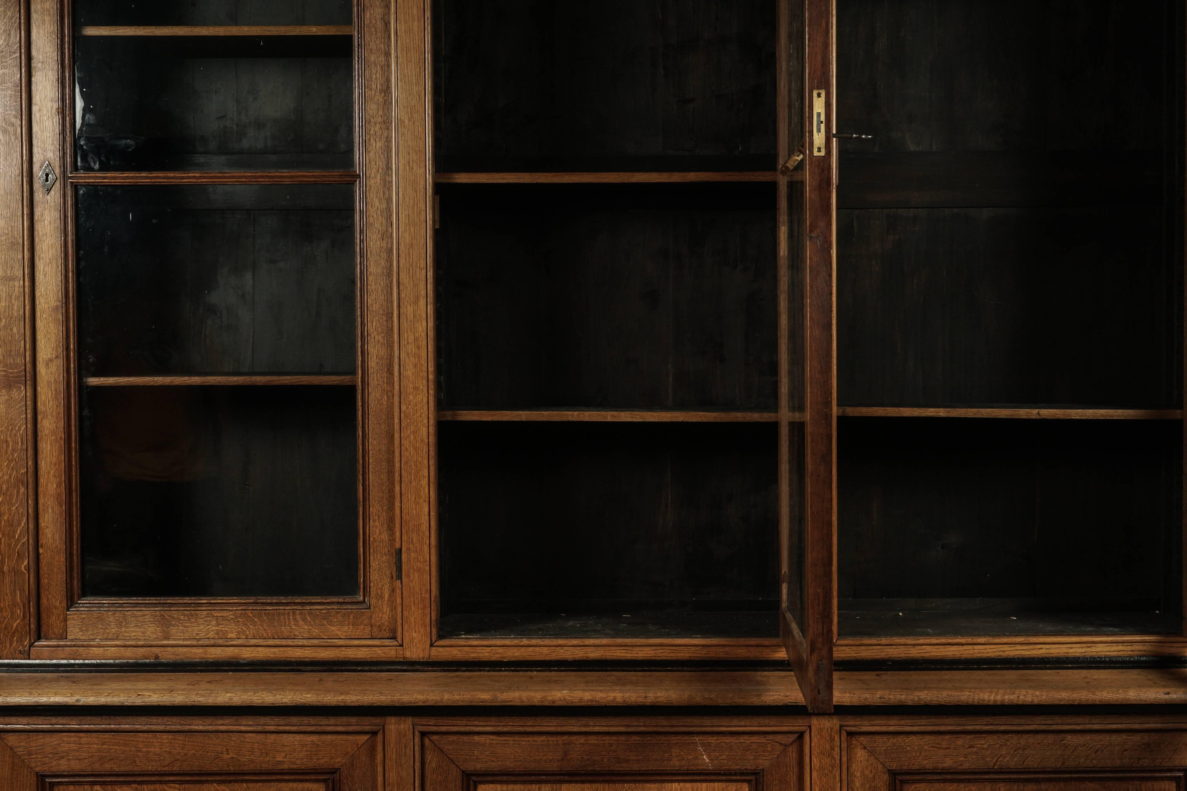 Large Oak Bookcase from France, circa 1880 2