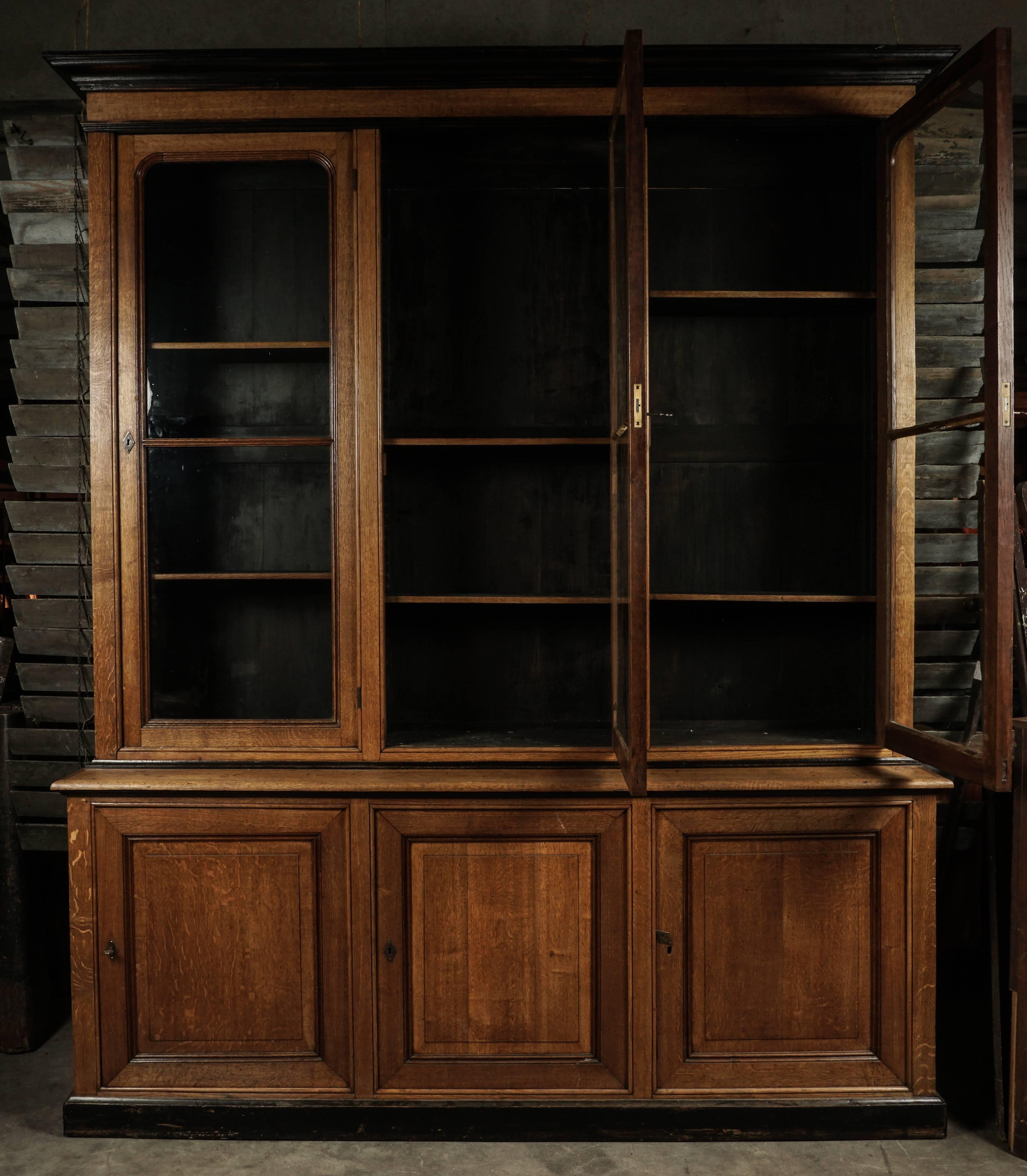 Large Oak Bookcase from France, circa 1880 3