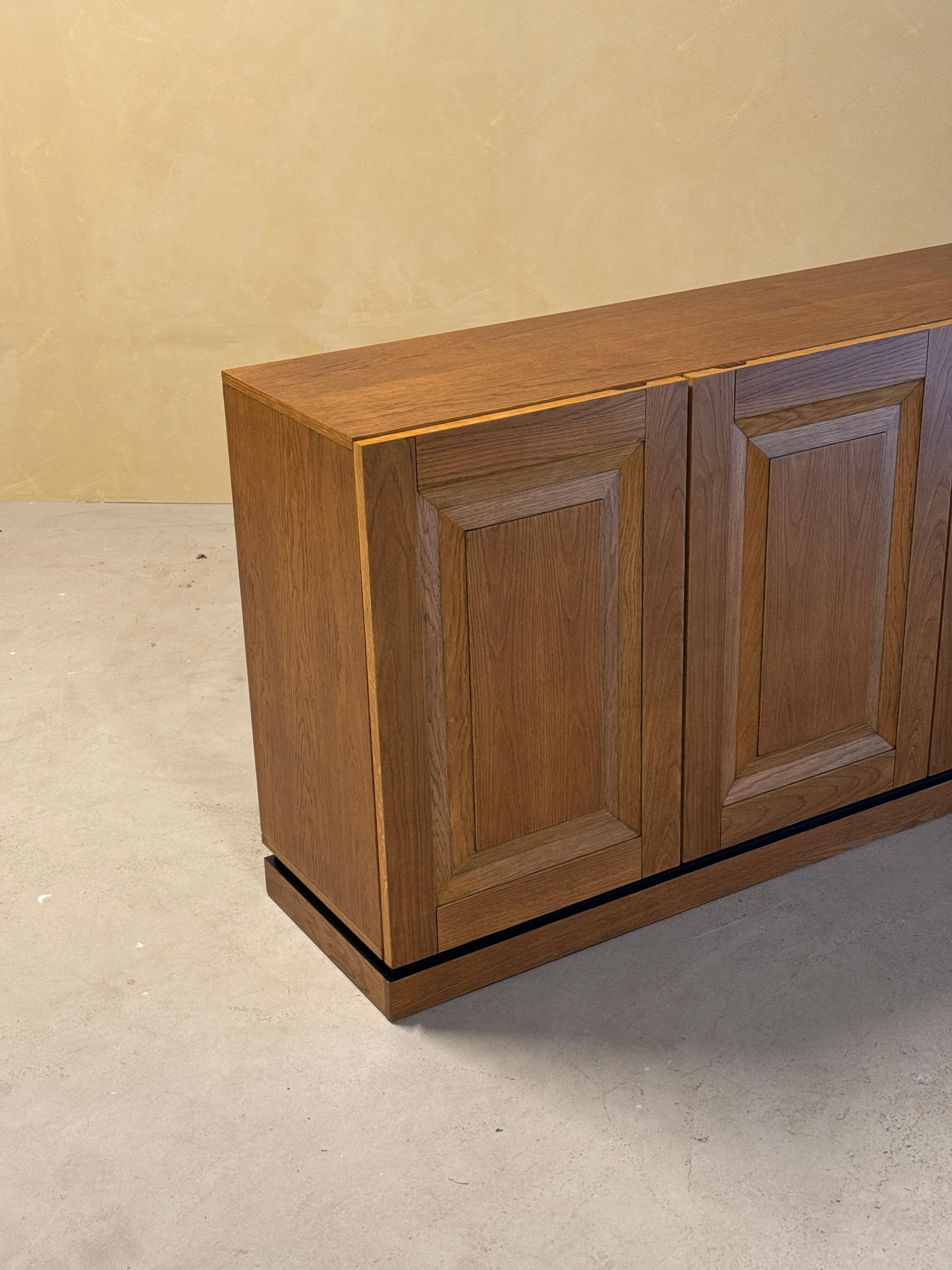 Large Oak Brutalist Credenza For Sale 6