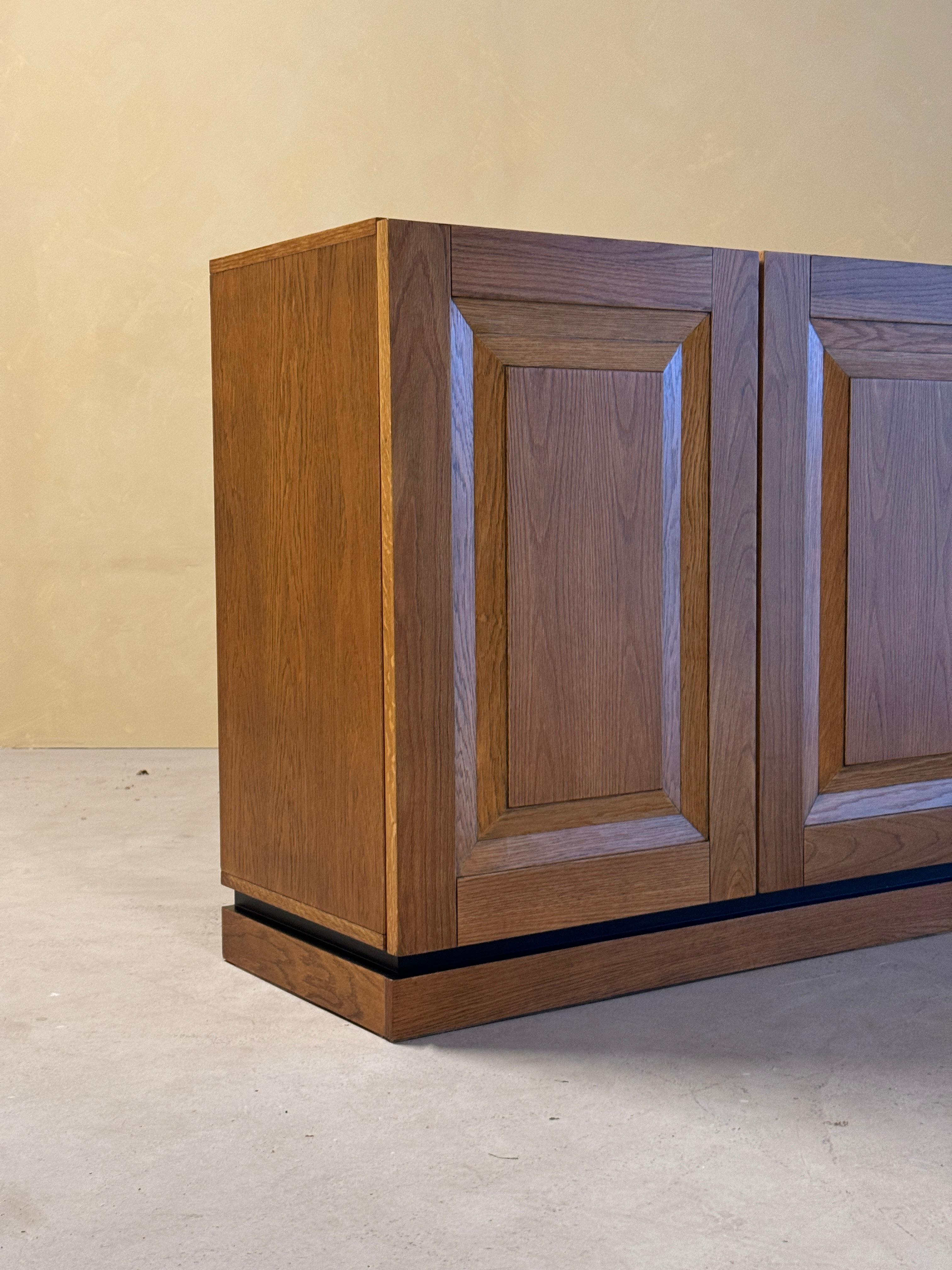 Large Oak Brutalist Credenza For Sale 7
